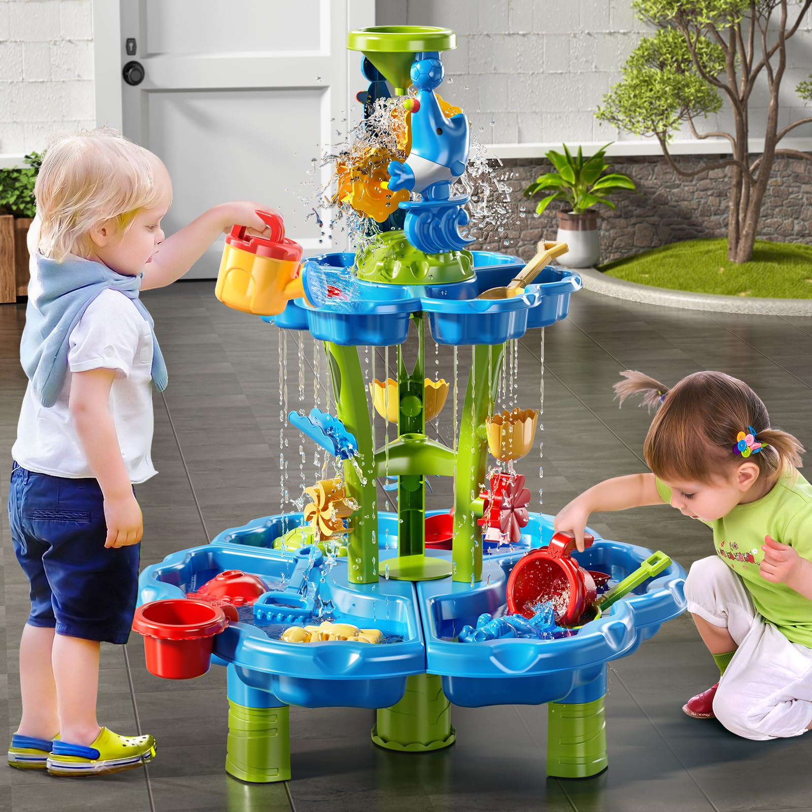 **Best Water and Sand Table for Toddlers 3-8 - Outdoor Sensory Activity Toy for Kids, Summer Beach & Backyard Play - Perfect for Ages 3,4,5,6,7,8 - Great for Sensory Development & Outdoor Fun**