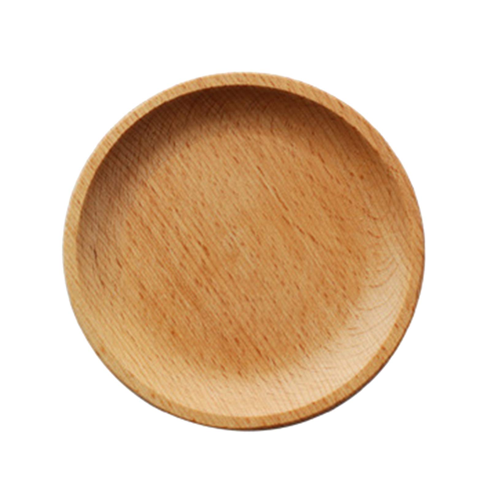 Austinstore Wooden Plate Set - Natural Round Serving Tray for Breakfast, Snacks, Bread & Fruits - Eco-Friendly Kitchenware for Western Dining & Baking - Perfect for Home, Restaurants & Picnics