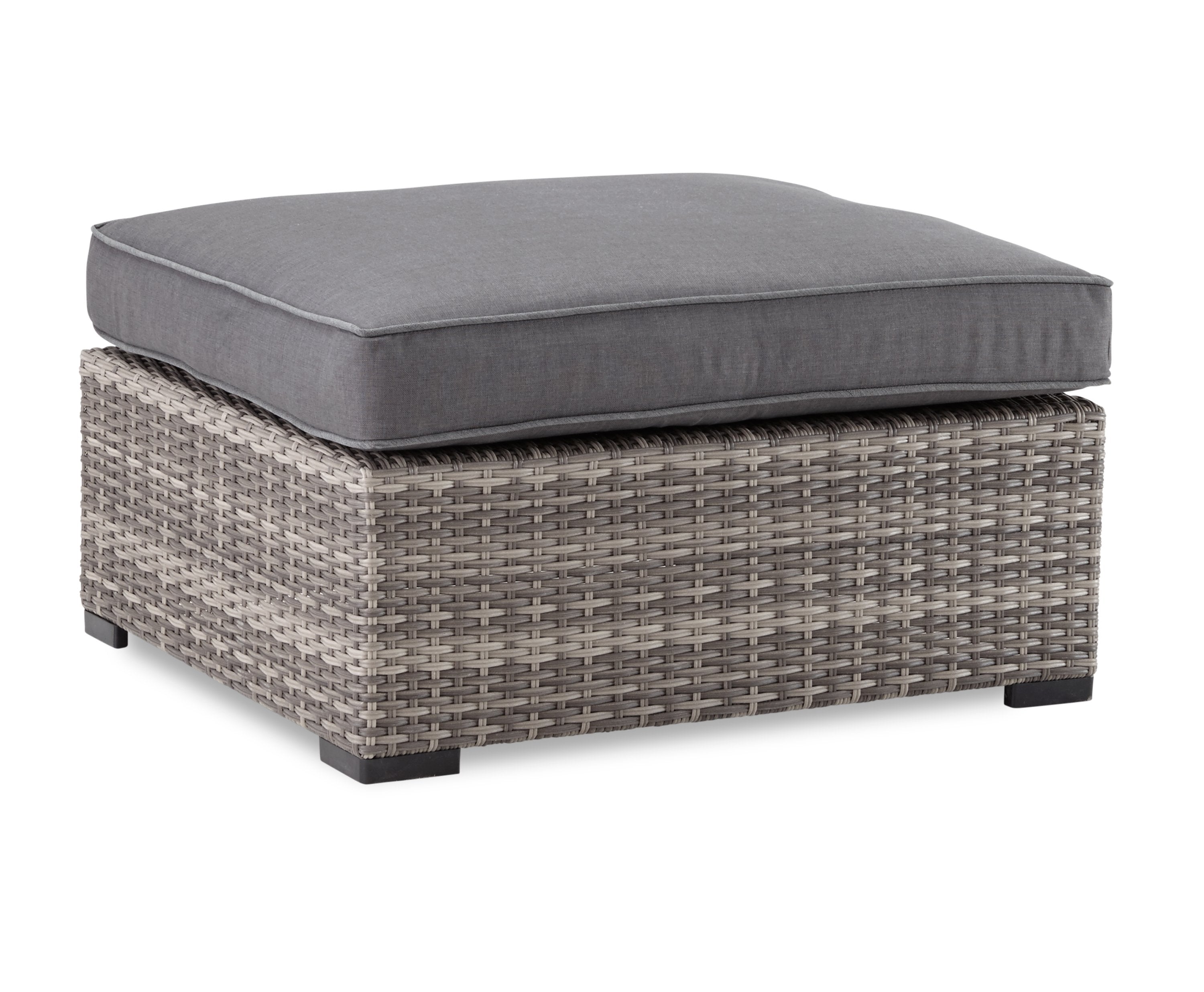 Caribe 2-Piece Outdoor Sectional Sofa Set with Ottoman - Weather-Resistant Grey Patio Furniture for Backyard, Poolside & Garden Relaxation