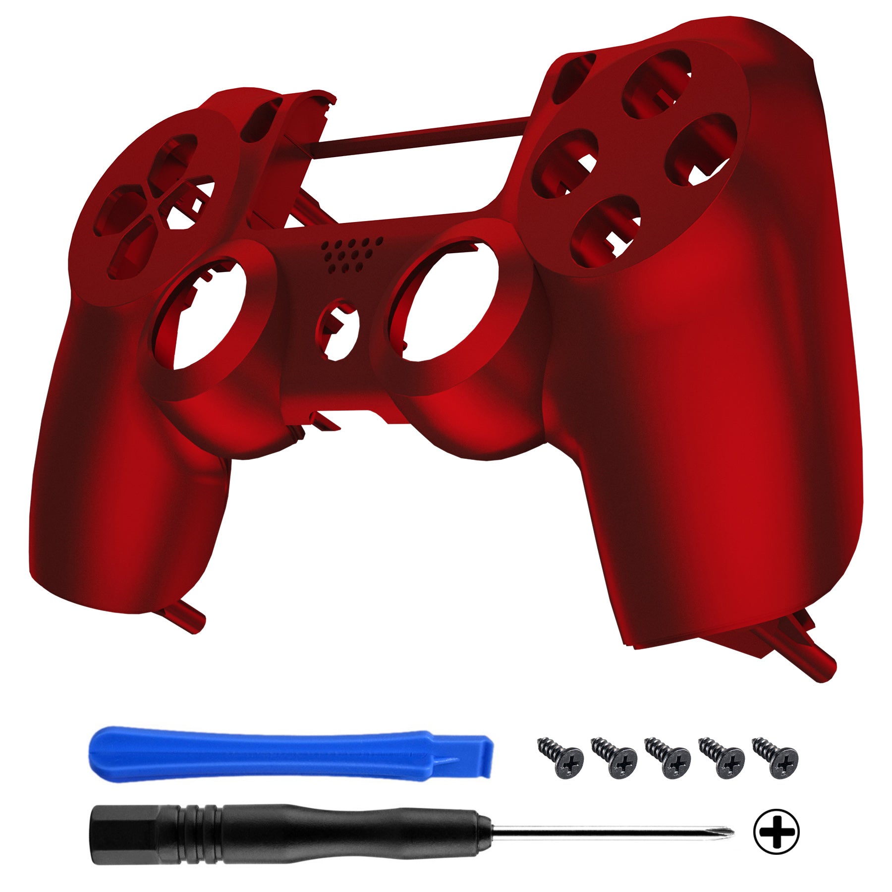 eXtremeRate Replacement Front Housing Shell for PS4 Slim Pro Controller (CUH ZCT2 JDM 040/050/055) - Vampire Red | Custom PS4 Controller Cover | Gaming Accessories for Enhanced Playstation Experience