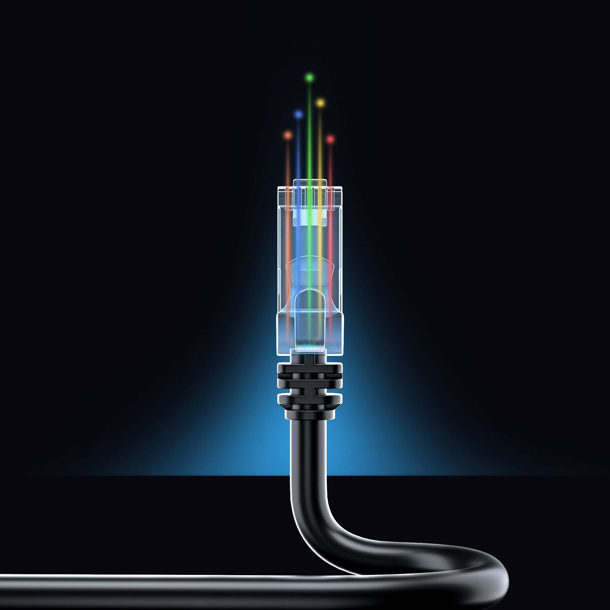 Maximm Cat 6 Ethernet Cable 50 ft (12-Pack) - High-Speed LAN Network Cable, 10Gbps, 550MHz, UTP, Black - Perfect for Home Office, Gaming, and Streaming Setup