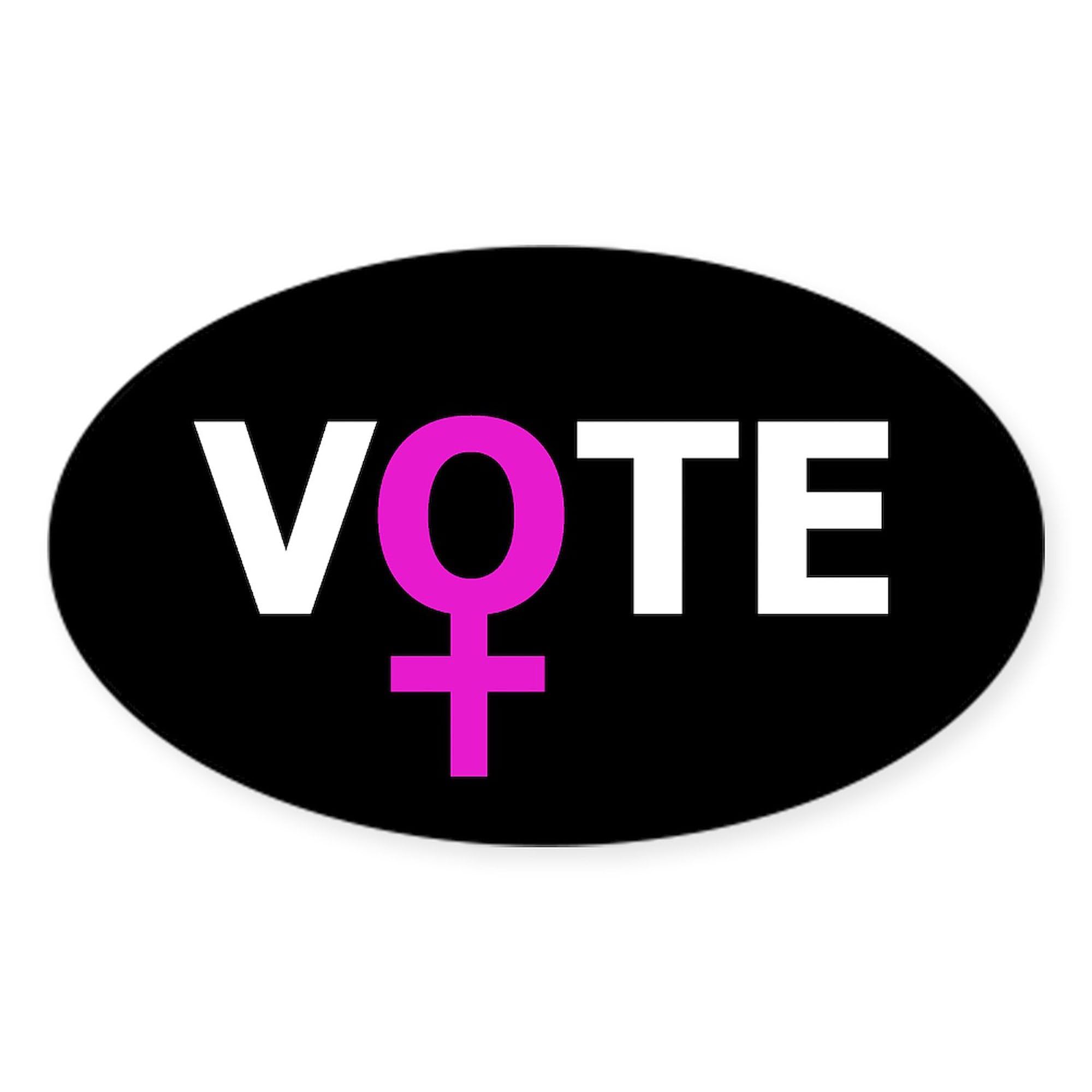 Women Vote Sticker - Oval Car Bumper Decal for Political Support