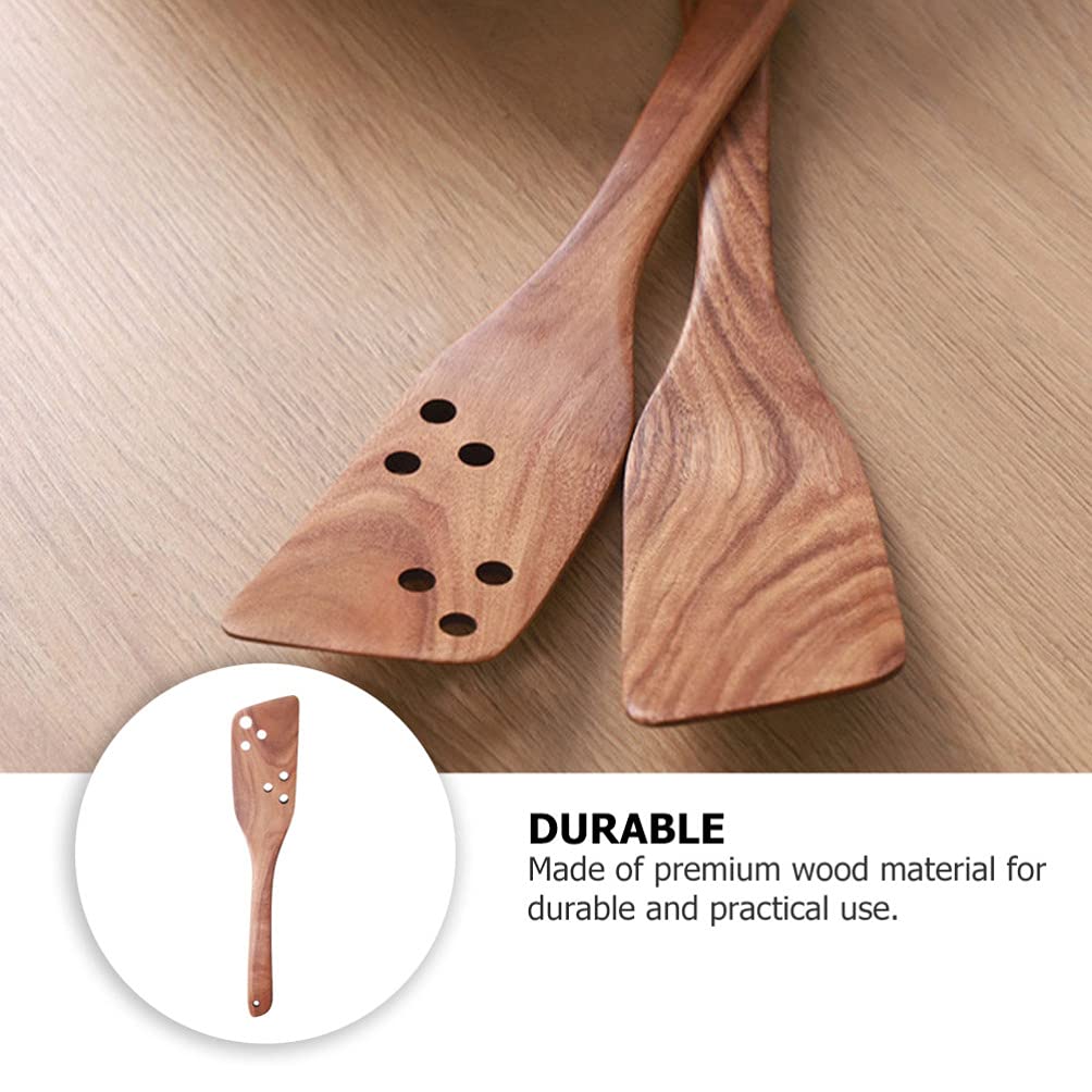 1pc Long Handle Wooden Spatula - Heat-Resistant & Anti-Scald Kitchen Utensil for Cooking, Baking & Frying - Perfect for Non-Stick Pans, Stirring Sauces & Flipping Pancakes