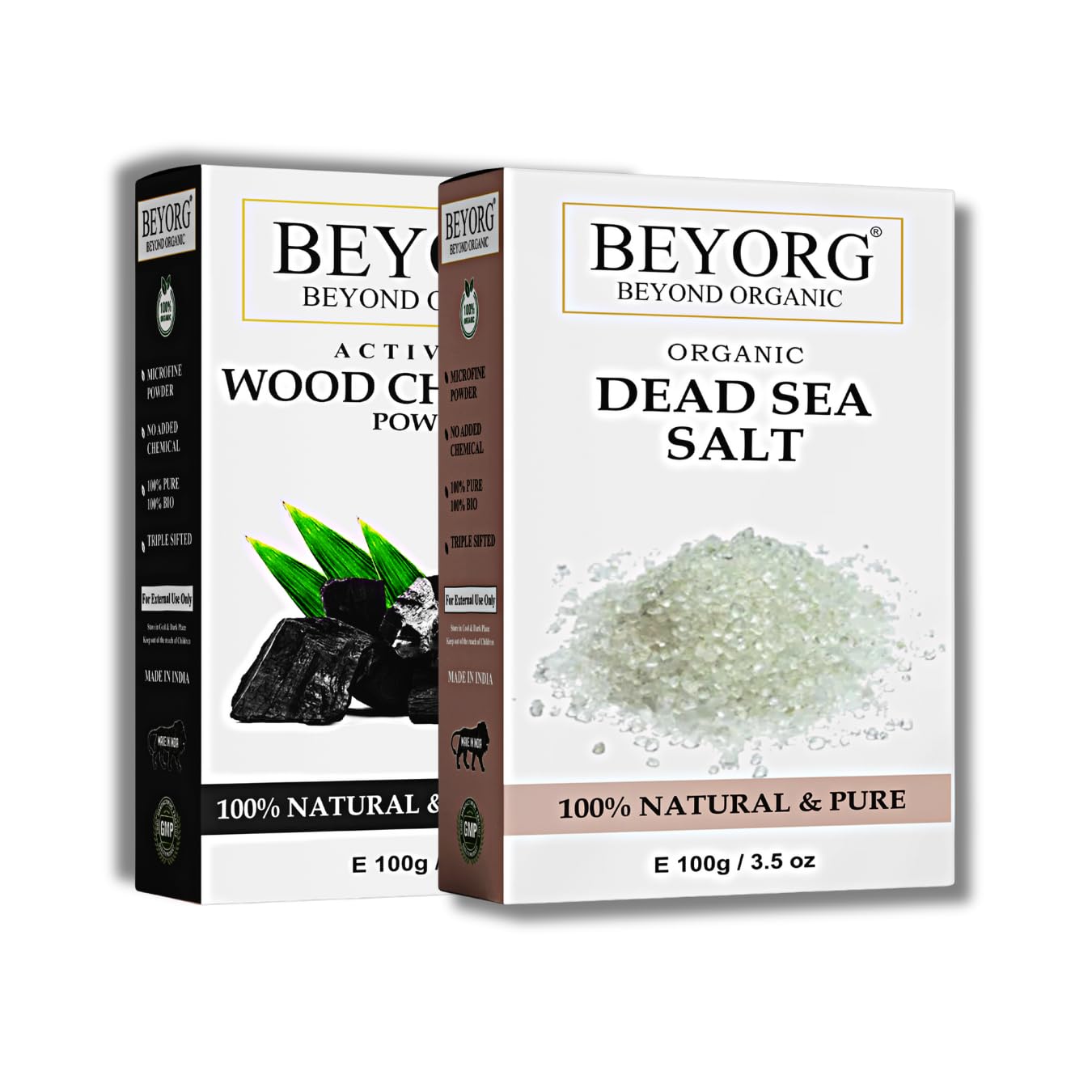 Activated Charcoal Powder & Dead Sea Mud Powder for Skin Brightening, Sun Tan Removal, Acne Spot Treatment - 200g Face Mask Pack | Natural Skincare for Glowing Complexion, Perfect for Daily Detox & Spa Nights