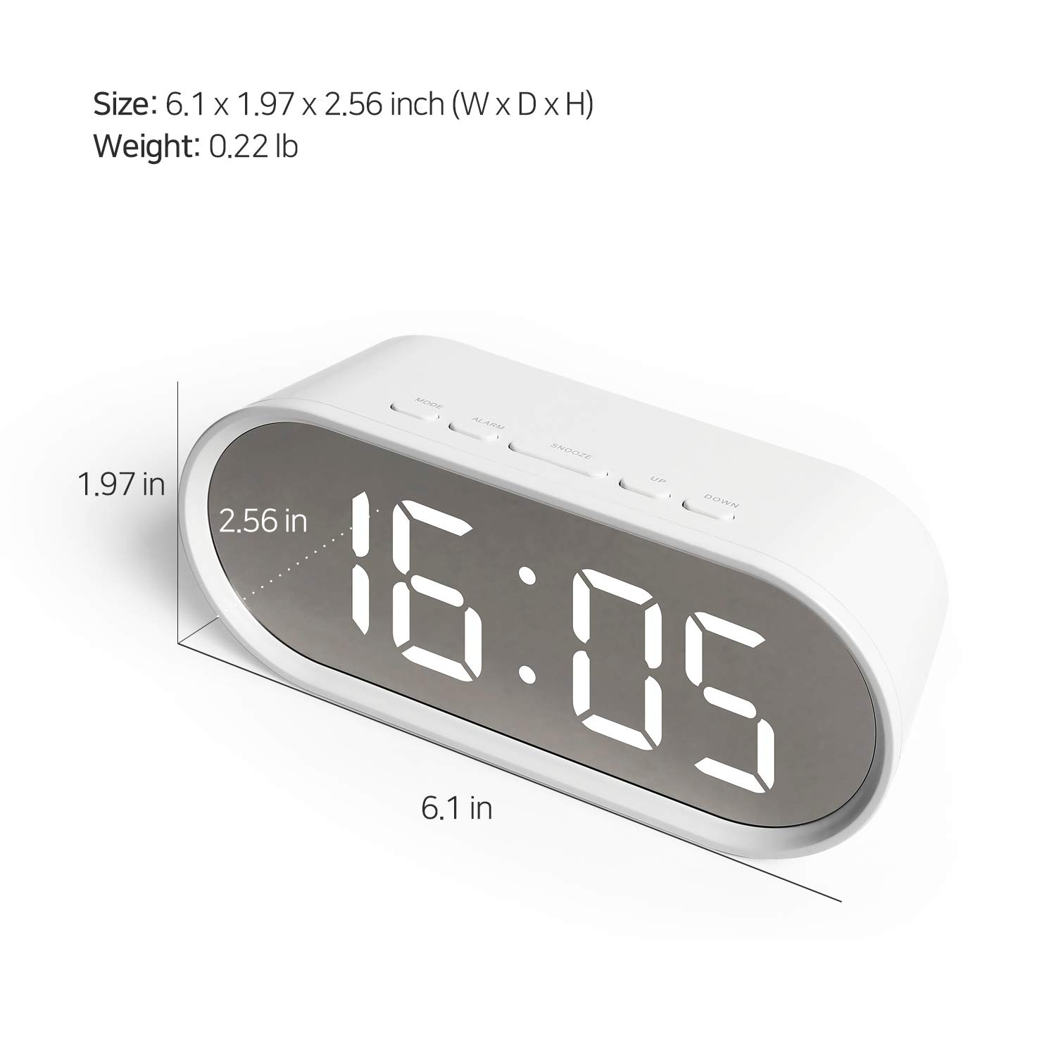 Mooas Pink LED Digital Alarm Clock with Night Light, Snooze & Temperature Display - Battery Operated Small Desk Clock for Kids, Girls Bedroom, Office & Living Room - Perfect for Nightstands, Dressers and Workspaces (Pink)
