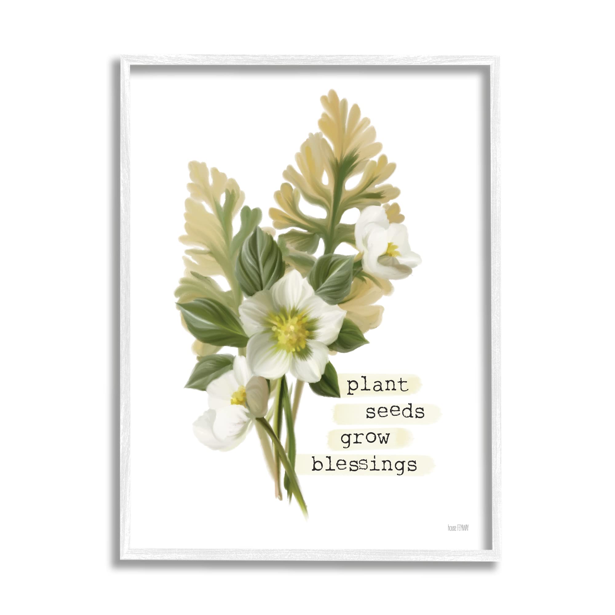 Stupell Industries 'Plant Seeds Grow Blessings' Inspirational Spring Garden Wall Art - Home Decor for Living Room, Bedroom & Office - House Fenway Design