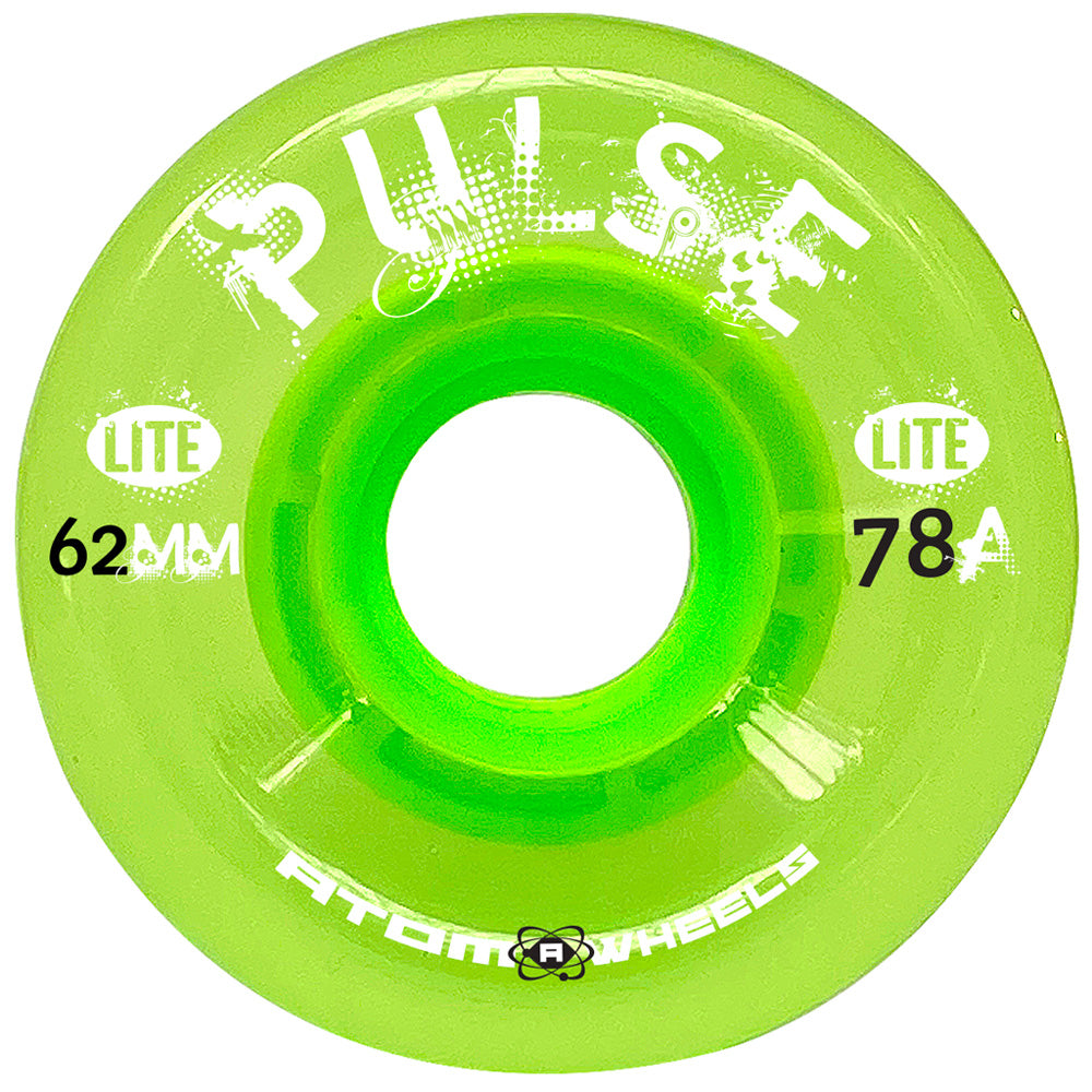 Atom Pulse Lite 62mm Quad Wheels 4-Pack - High Performance Skateboard Wheels for Smooth Riding on Streets & Parks