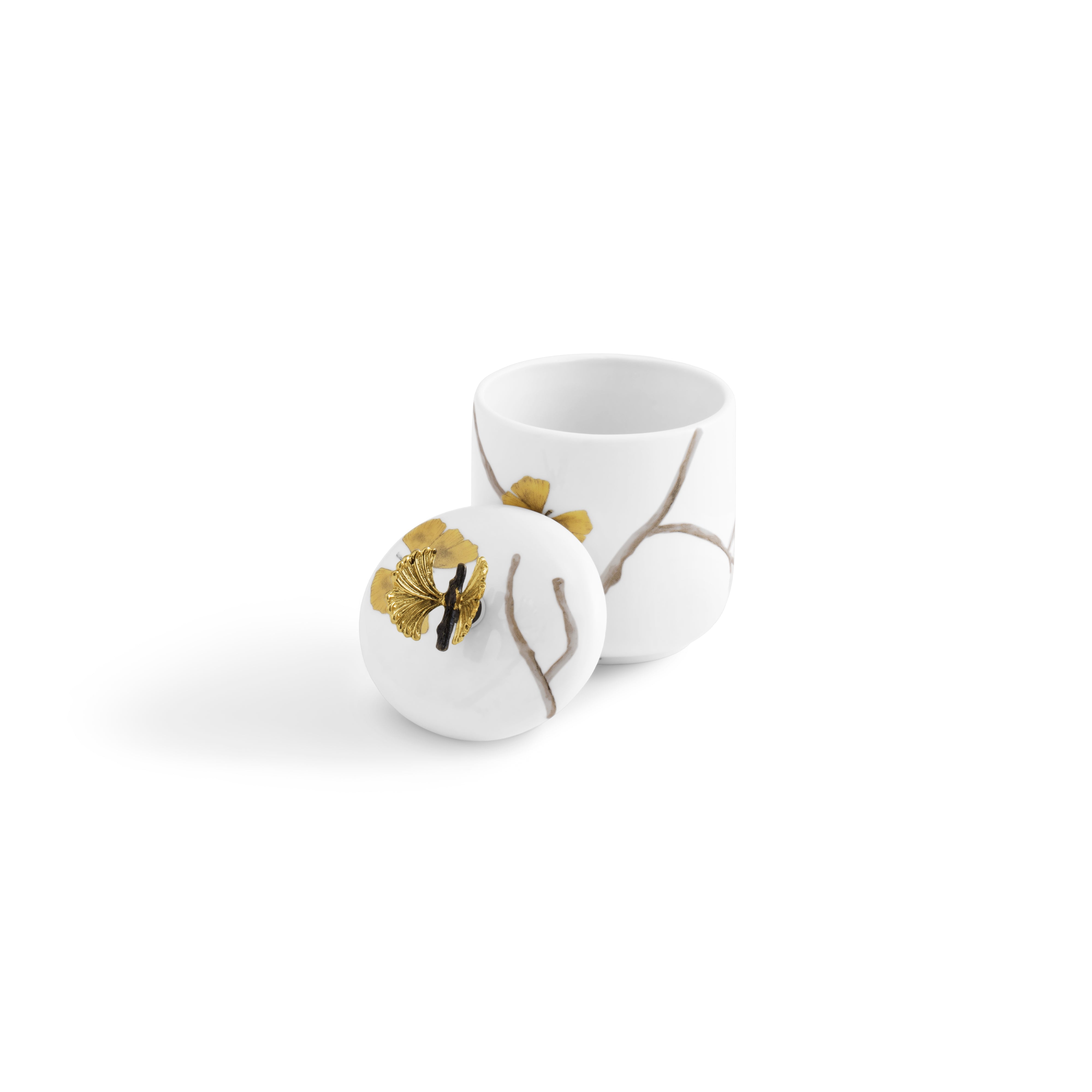 Butterfly Ginkgo Porcelain Bathroom Set - Elegant Soap Dish, Toothbrush Holder & Tumbler for Spa-Like Luxury at Home