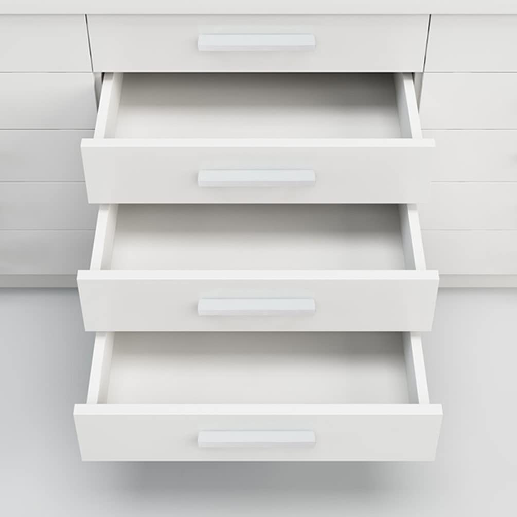 6 Pack Aluminum Alloy Cabinet Handles - White Kitchen & Bathroom Drawer Pulls for Wardrobe & Furniture (96mm Hole Centers) - Durable Hardware for Modern Home Decor & DIY Projects