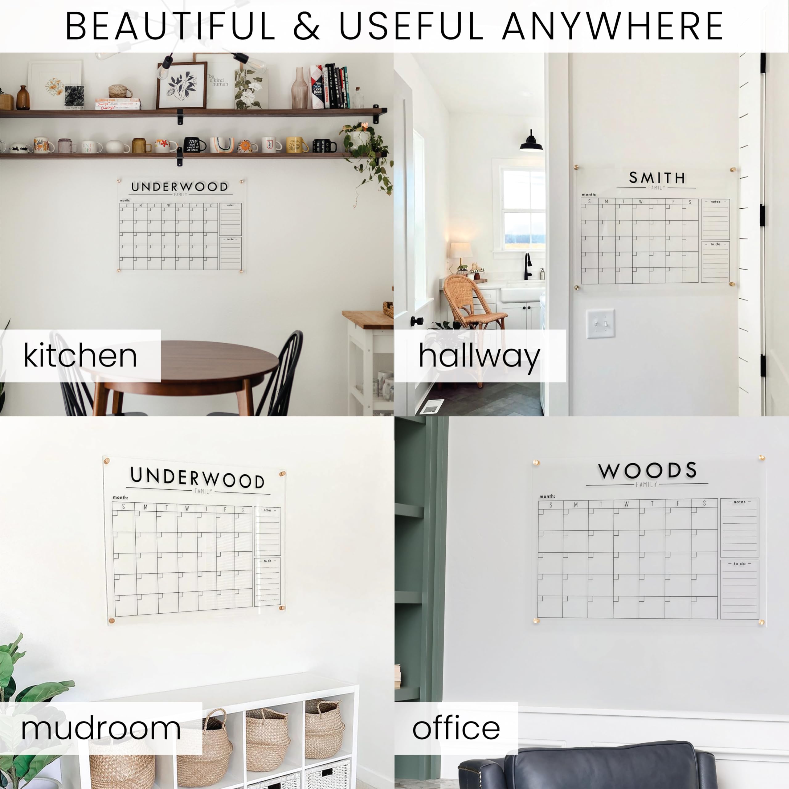 2025 Custom Wall Calendar - Modern Acrylic Dry Erase Planner with Personalization - 14