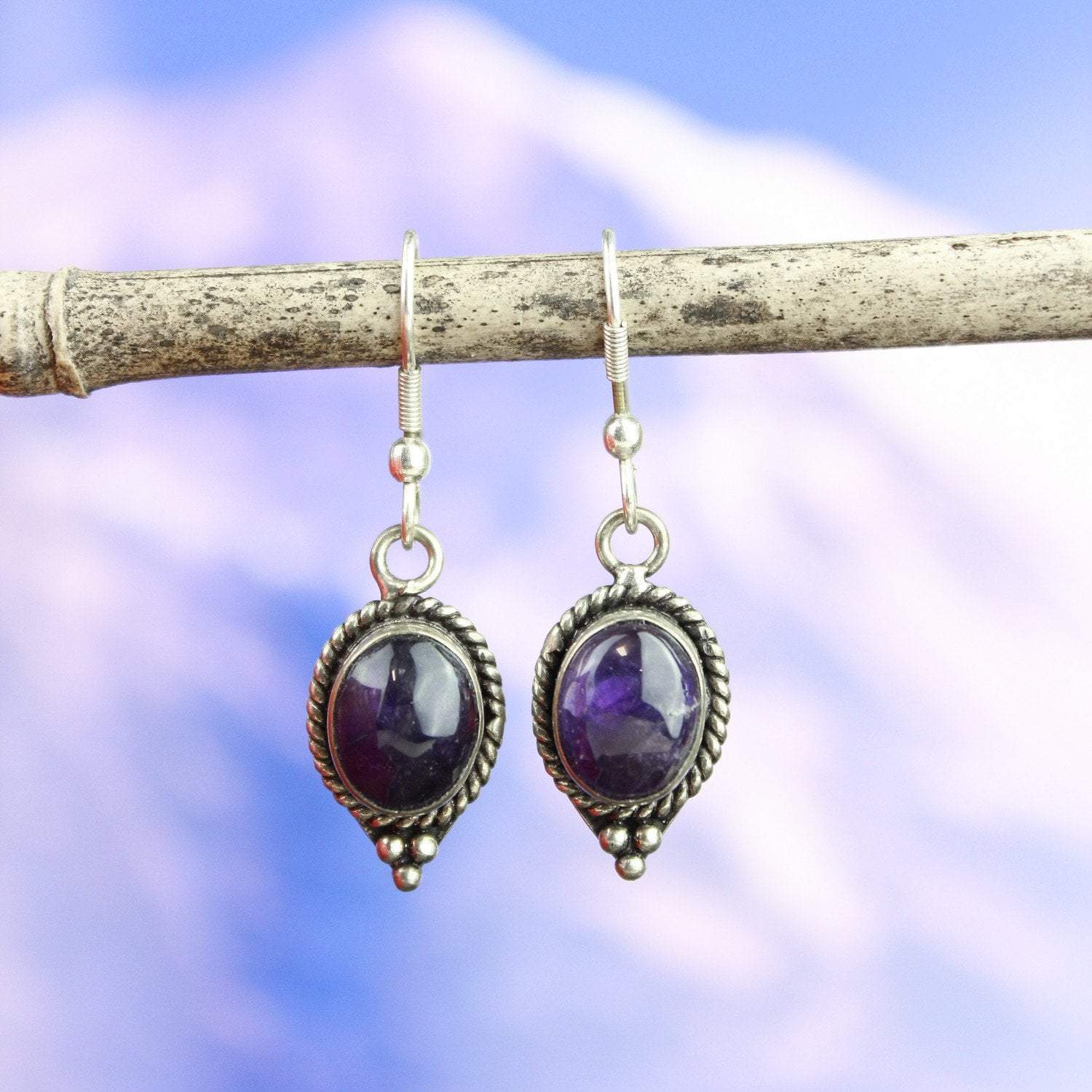 Natural Amethyst Drop Earrings for Women - Elegant Purple Gemstone Dangle Earrings | Perfect for Weddings, Parties & Everyday Wear
