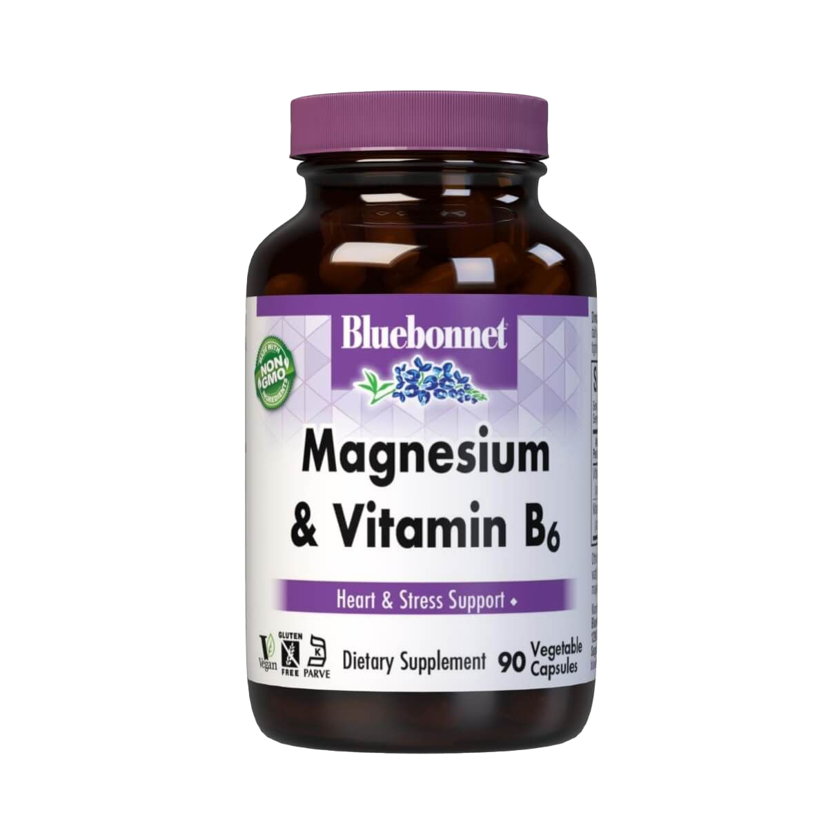 Bluebonnet Magnesium & Vitamin B6 90 Vegetable Capsules – Supports Muscle Relaxation, Nerve Function & Sleep – Vegan, Non-GMO Supplement for Stress Relief & Energy Boost