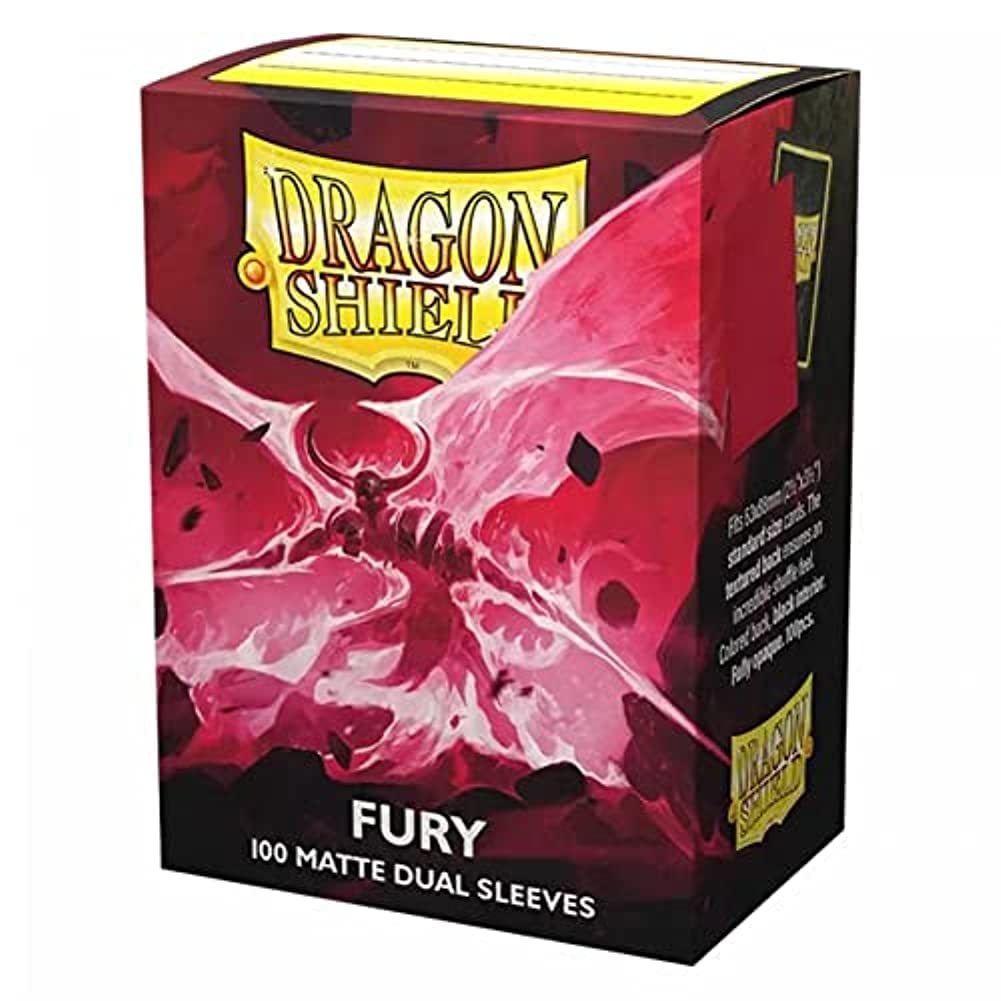Dragon Shield Matte Dual Fury Alaric Crimson King 100 CT Standard Size Card Sleeves - Ultra Smooth & Durable MTG, Pokemon, Magic The Gathering Card Protectors (AT-15055) - Perfect for TCG Tournaments, Card Collecting & Gaming Sessions