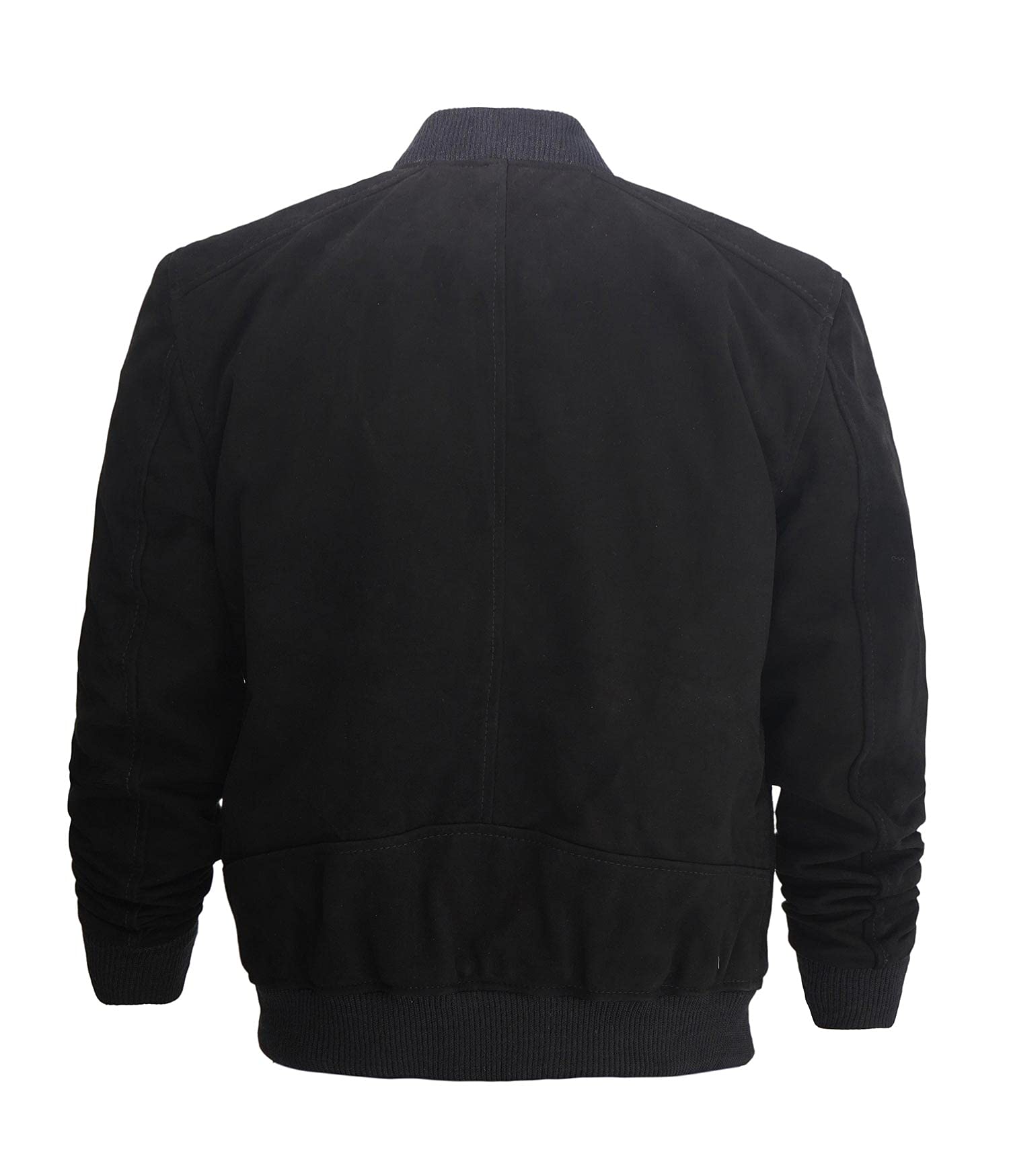 Genuine Suede Leather Bomber Jacket for Men - Classic Baseball Style Jacket with Premium Quality | Perfect for Casual Wear, Night Out & Motorcycle Riding