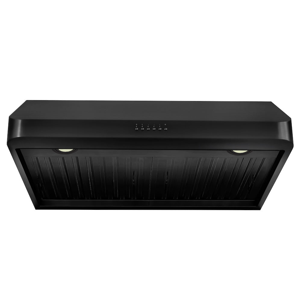 ZLINE 36 Inch 600 CFM Ducted Under Cabinet Range Hood in Black Stainless Steel - Professional Kitchen Ventilation for Smoke & Odor Removal - Perfect for Home Chefs & Modern Kitchens (Model BS623 36)