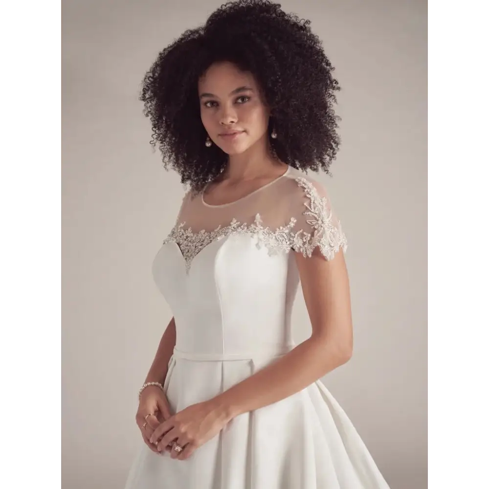 Maggie Sottero Mesa Wedding Dress with Detachable Cape - Elegant Bridal Gown for Church Ceremony & Outdoor Photoshoot
