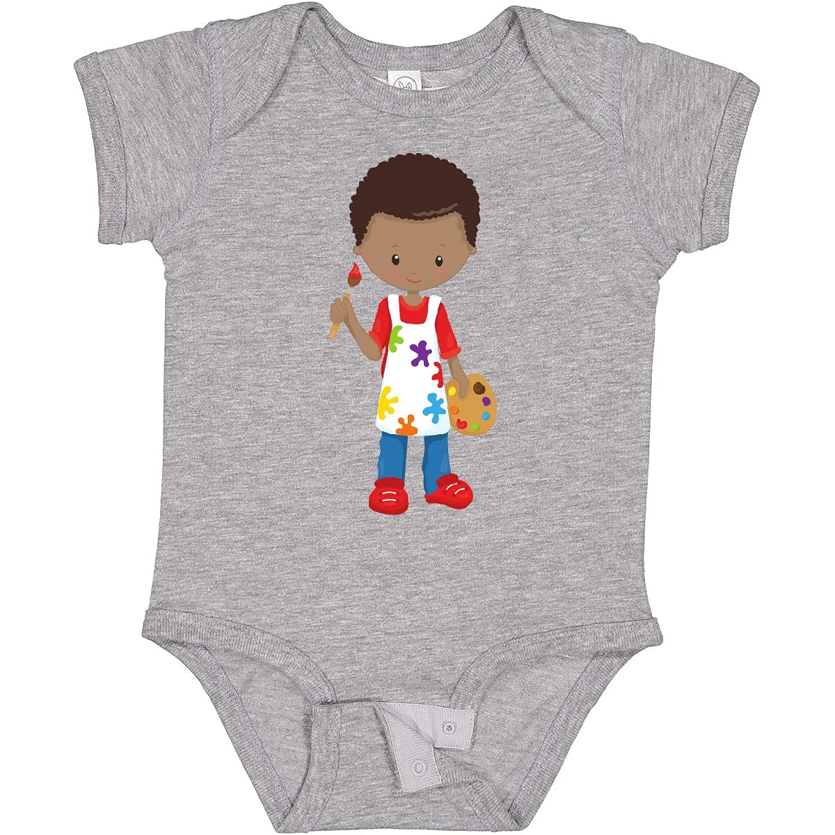 Inktastic African American Boy Painter Artist Baby Bodysuit - Cute & Comfortable Unisex Onesie for Infants, Toddlers & Newborns - Perfect Gift for Baby Showers, Birthdays & Holidays