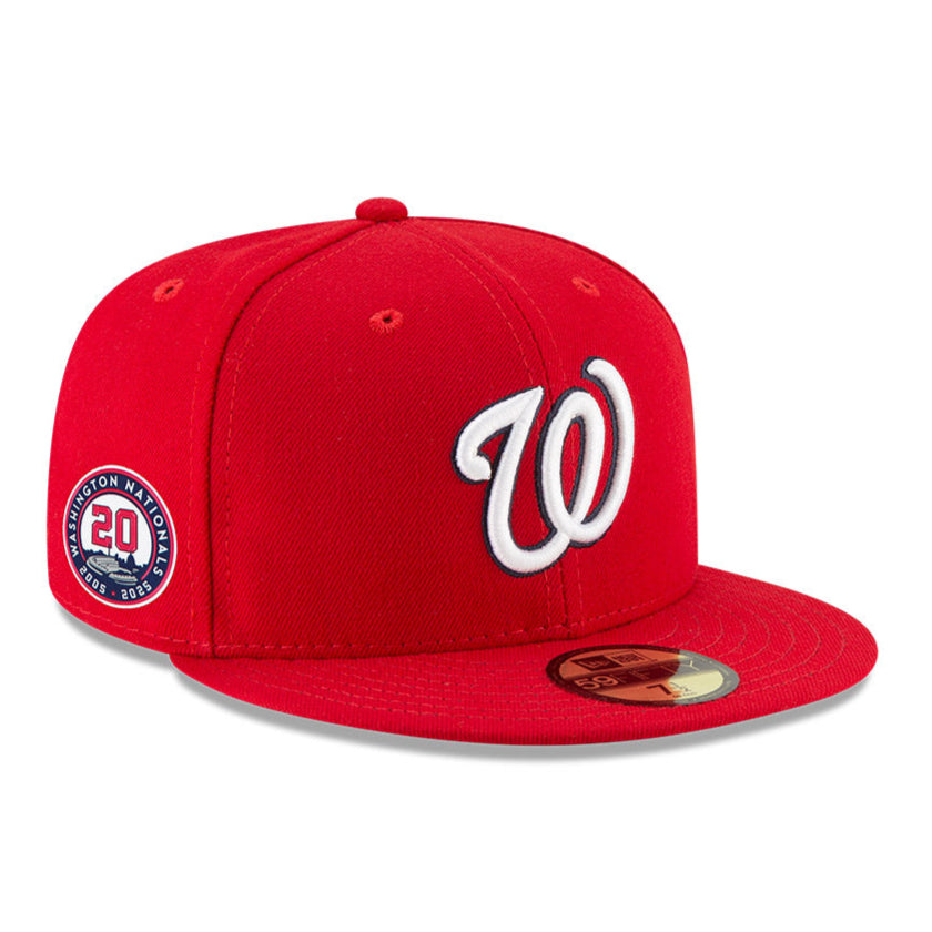 New Era 59Fifty Washington Nationals 20th Anniversary Patch Game Hat - Red | MLB Baseball Cap for Men & Women | Perfect for Games, Collecting & Everyday Wear