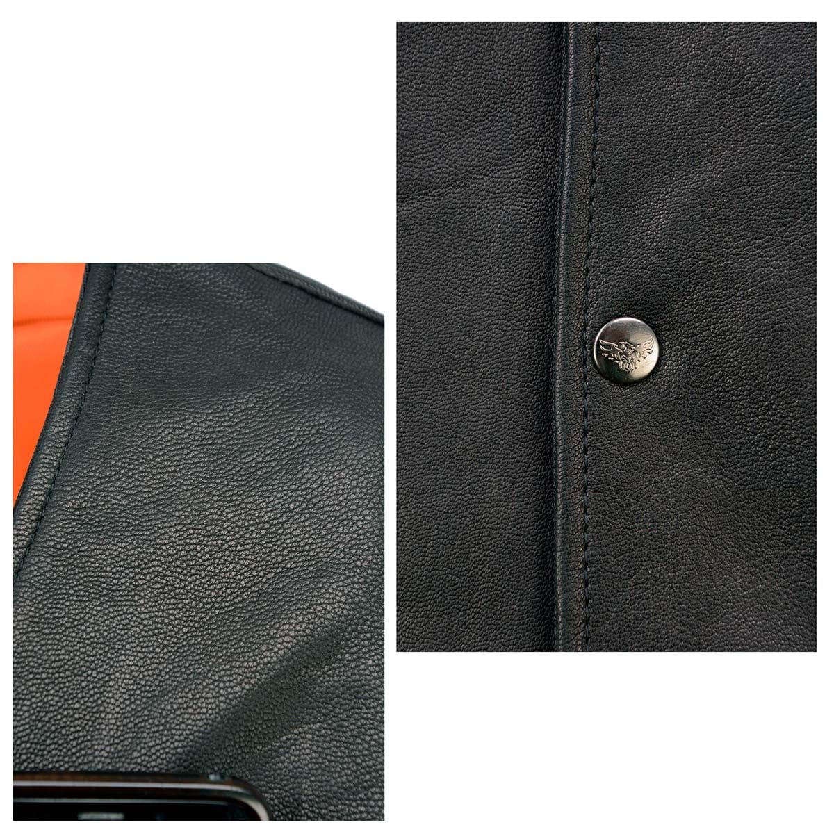 Milwaukee Leather Men's Premium Classic V-Neck Motorcycle Vest - Large Size | Genuine Leather Biker Vest for Harley Davidson & Cruiser Riders | Perfect for Motorcycle Riding, Road Trips & Outdoor Adventures
