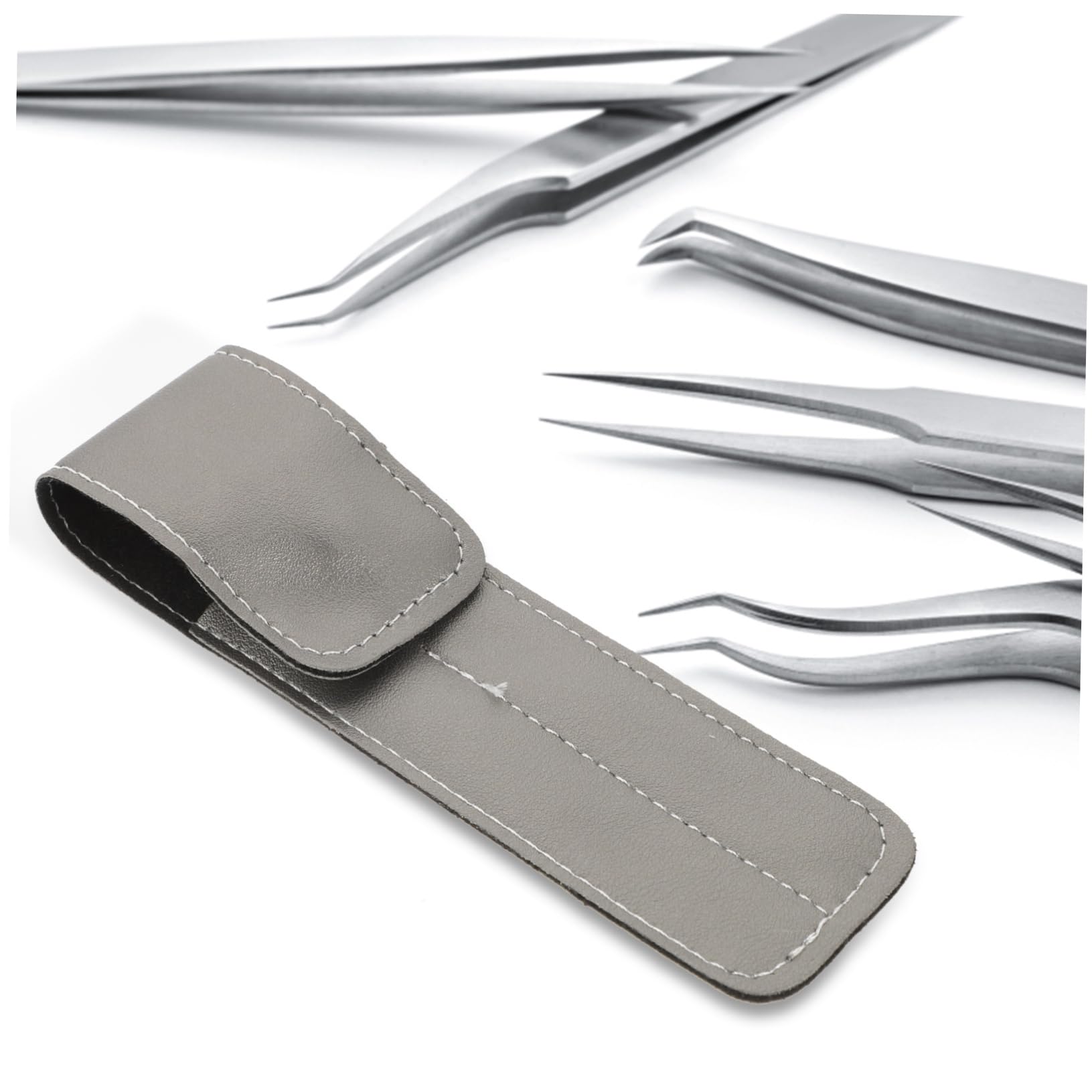Beavorty 12 Pcs Professional Eyelash Extension Tweezers Set with Storage Bag - Precision Makeup Tools for Lash Extensions, False Eyelash Application & Salon Use - Perfect for Makeup Artists, Beauty Salons & DIY Home Use