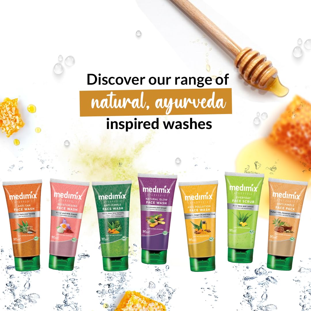 Medimix Ayurvedic Oil Clear Face Wash with Honey & Besan - 100ml (Pack of 2) for Youthful & Glowing Skin | Gentle Cleansing for Daily Skincare Routine