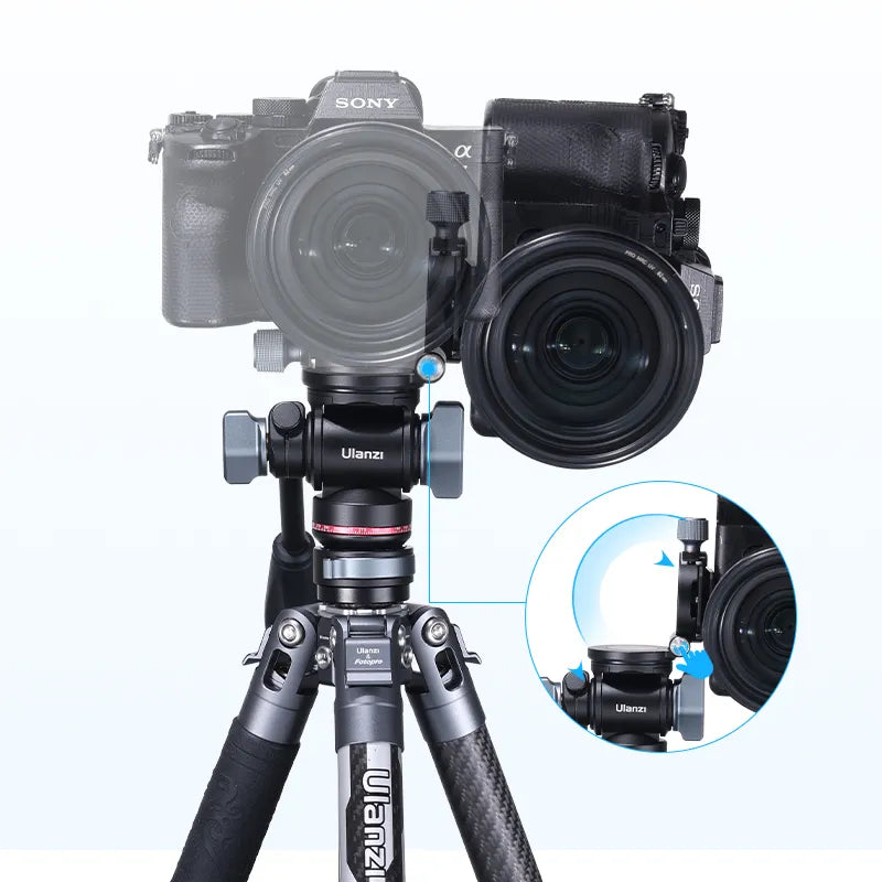 Ulanzi U 190 Pro Fluid Video Head Tripod Mount - Professional 360° Smooth Pan/Tilt Head for DSLR Camera, Smartphone, Action Cam - Perfect for Vlogging, Travel Filming & Live Streaming