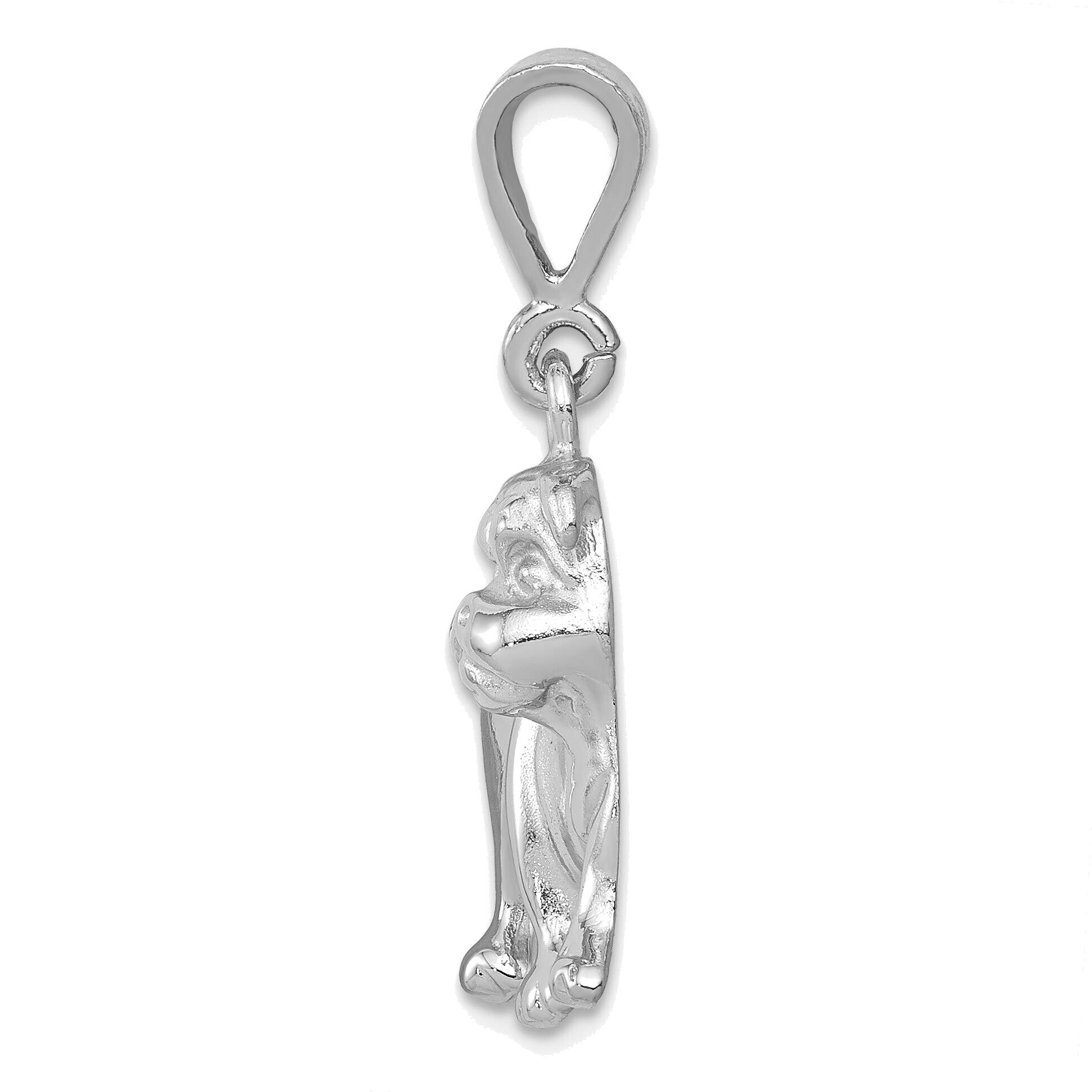 14K White Gold Bulldog Pendant - Bonyak Jewelry for Men & Women - Perfect for Gifts, Dog Lovers, and Everyday Wear