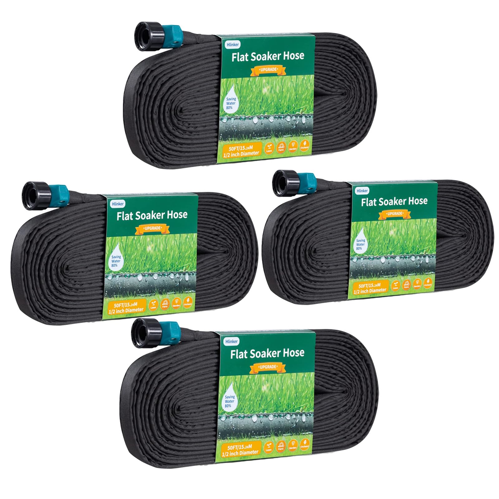 50-200FT Flat Soaker Hose for Garden Beds | 1/2