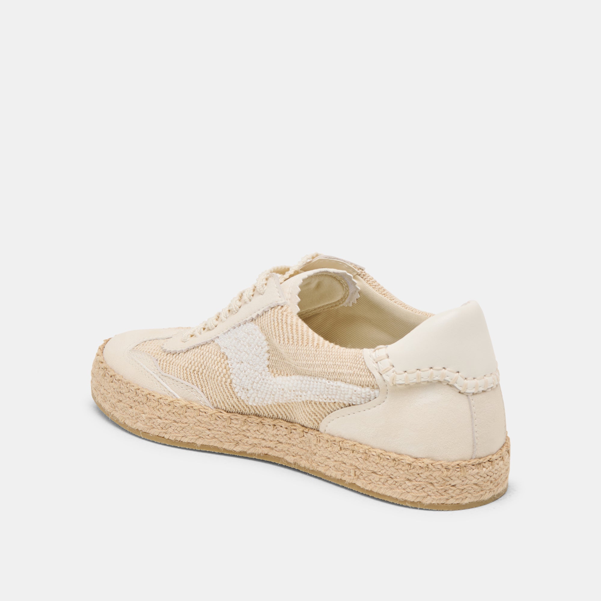 Notice Women's Beaded Espadrille Sneakers - Natural Multi Burlap Fabric - Comfortable Casual Shoes for Summer, Beach & Boho Fashion