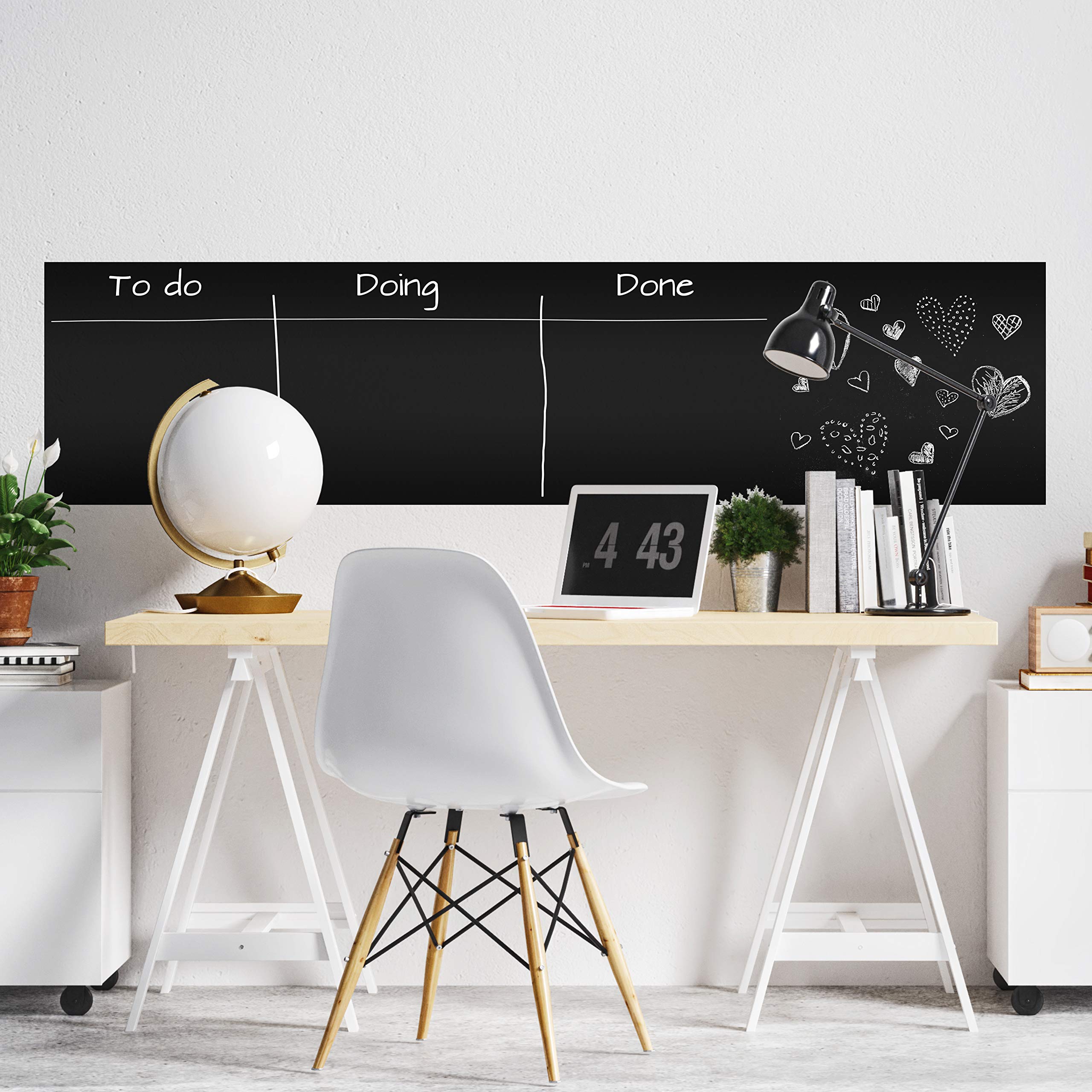 Blackboard Wall Stickers - Self-Adhesive Vinyl Decals for Home Office, Nursery, Kids Bedroom & Café Decor | DIY Wall Art Gift Idea | Perfect for Schools, Hotels & Creative Spaces