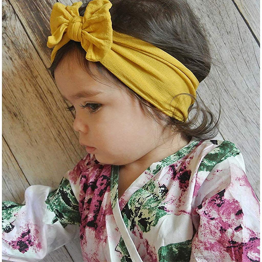APSAMBR - 3PCS Random Color Baby Nylon Headbands, Soft Stretchy Turban Knot Hairbands for Girls | Perfect for Newborns, Toddlers & Photo Shoots