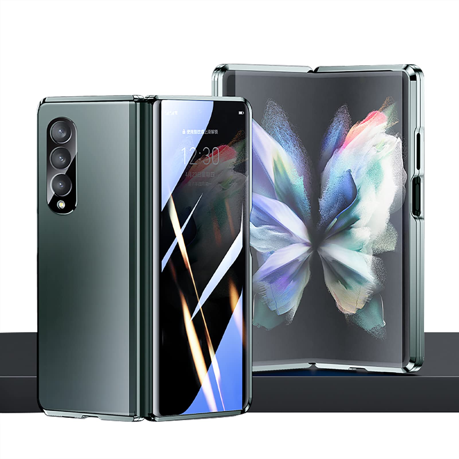 HAOTING Privacy Case for Samsung Galaxy Z Fold 3 5G - Anti-Spy Screen Protector with All-Inclusive Lens Cover, Explosion-Proof Dual Tempered Glass & Metal Frame | Perfect for Business Meetings, Banking & Private Browsing