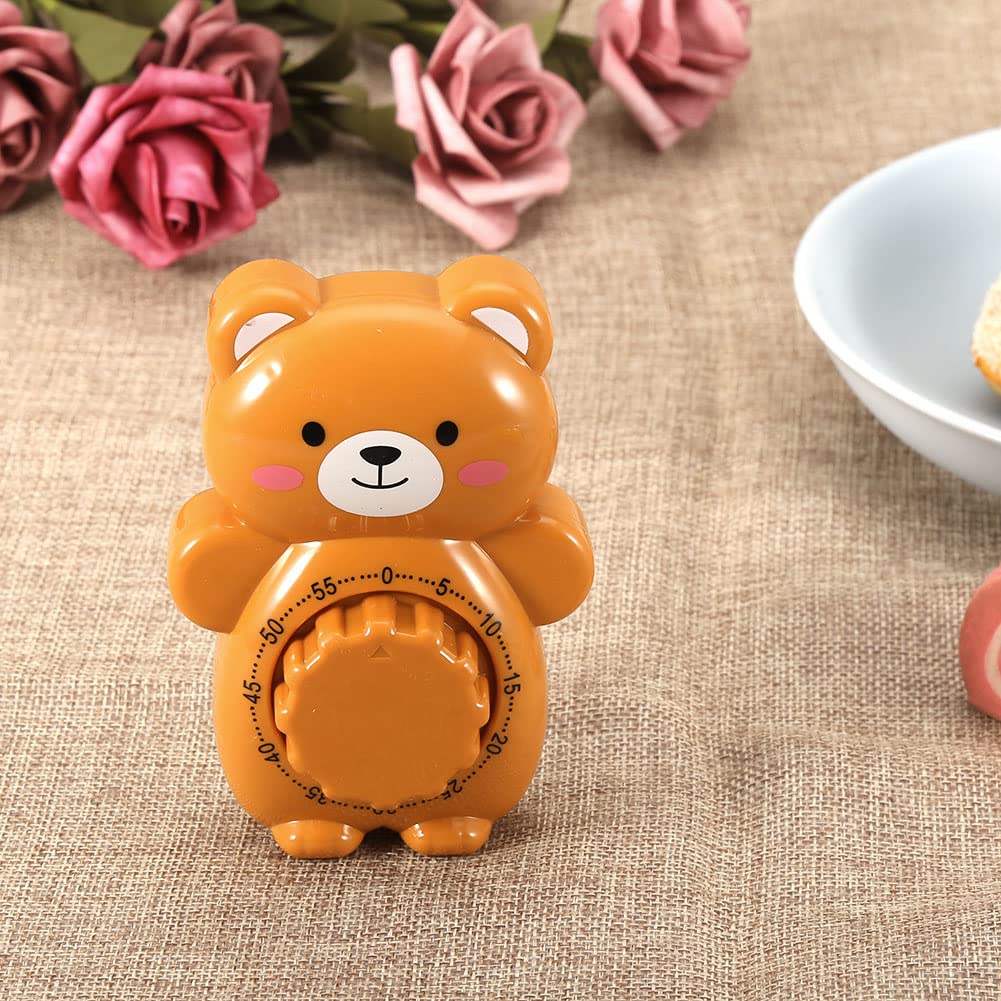 Cute Bear Mechanical Kitchen Timer - Manual Alarm for Cooking & Baking