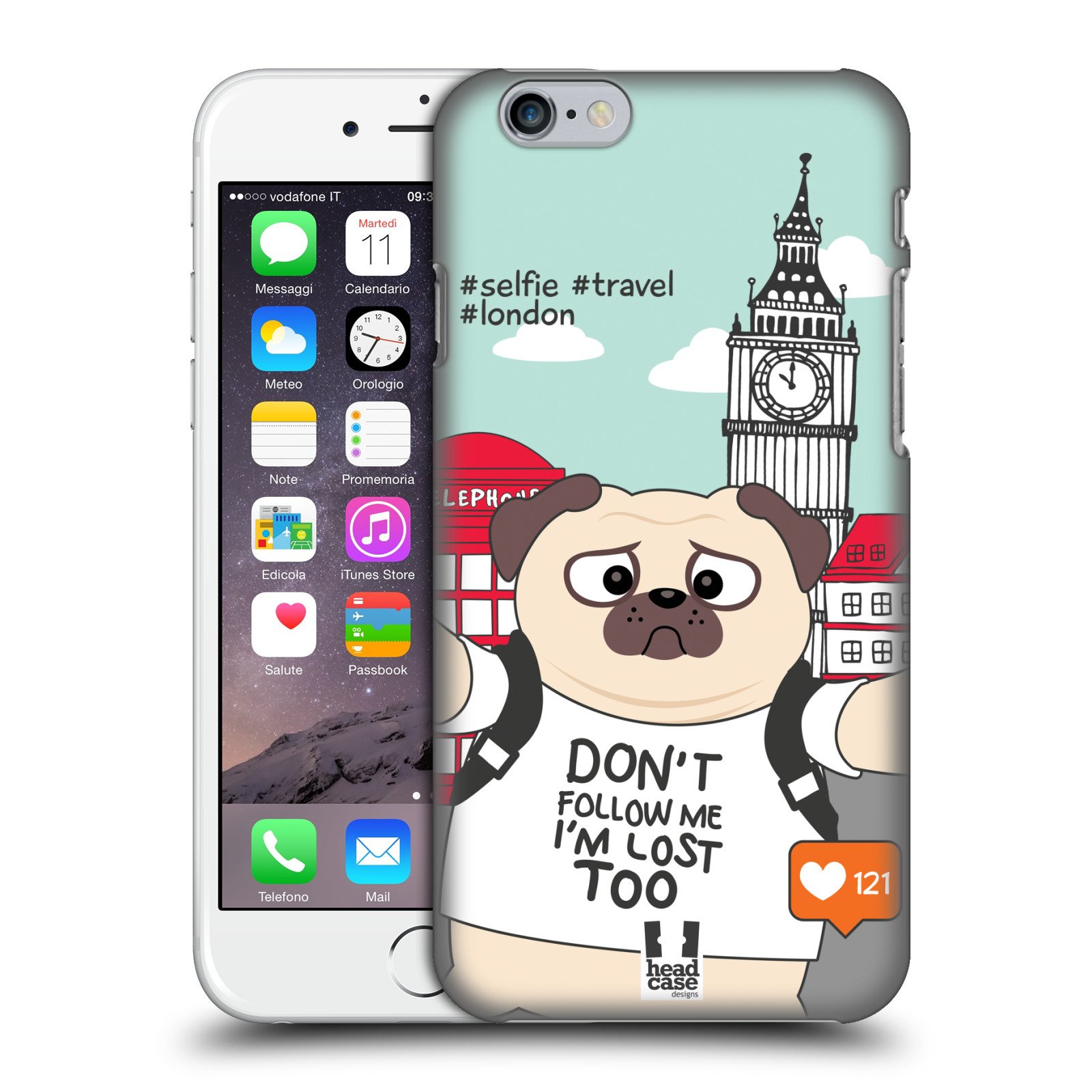 London Travel Selfies Hard Back Case Compatible with Apple iPhone 6/6s - Durable Protective Phone Cover for Vacation, Sightseeing & Social Media Photography
