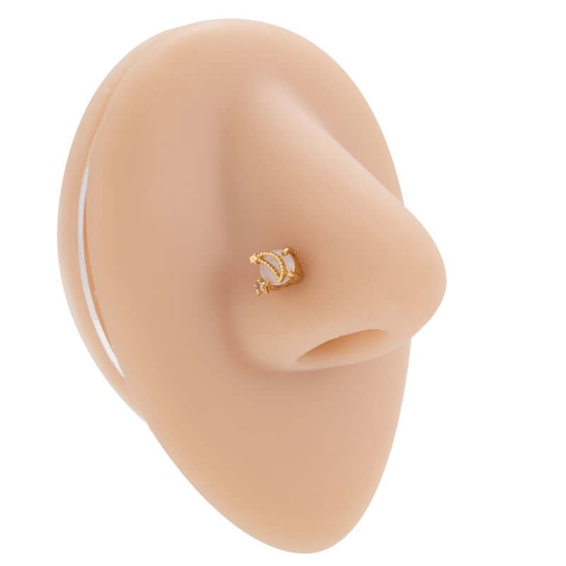 Cute L-Shaped Bear Nose Ring - Silver Cartilage Hoop Piercing Jewelry for Women | Perfect for Everyday Wear, Parties & Gifts | BJ627