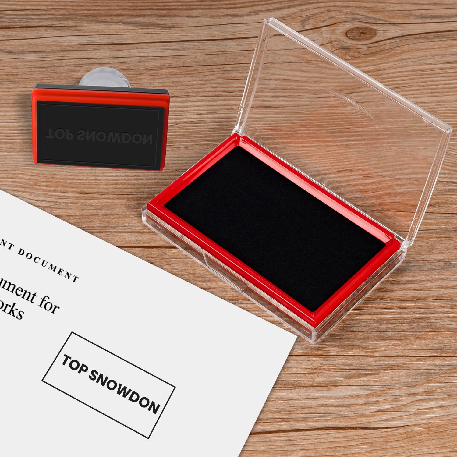 Black Stamp Pad 5.3x3.3 Inch - Premium Ink Pad for Scrapbooking, Card Making & Document Stamping - Self Inking Stamp Pad for Arts, Crafts & Office Use