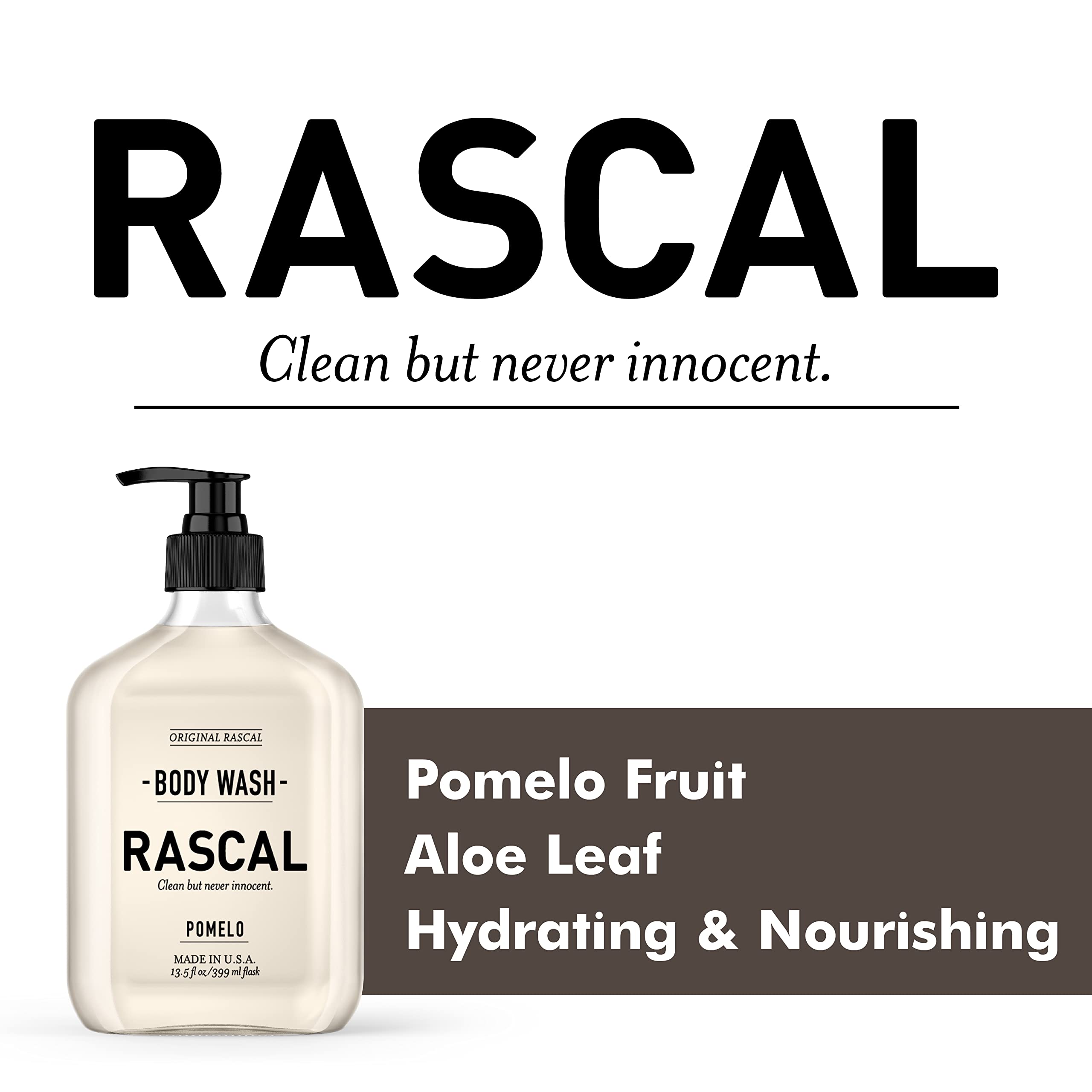 Rascal Body Wash for Men & Women - Hydrating & Refreshing Shower Gel with Natural Ingredients - Perfect for Daily Use, Gym, and Travel