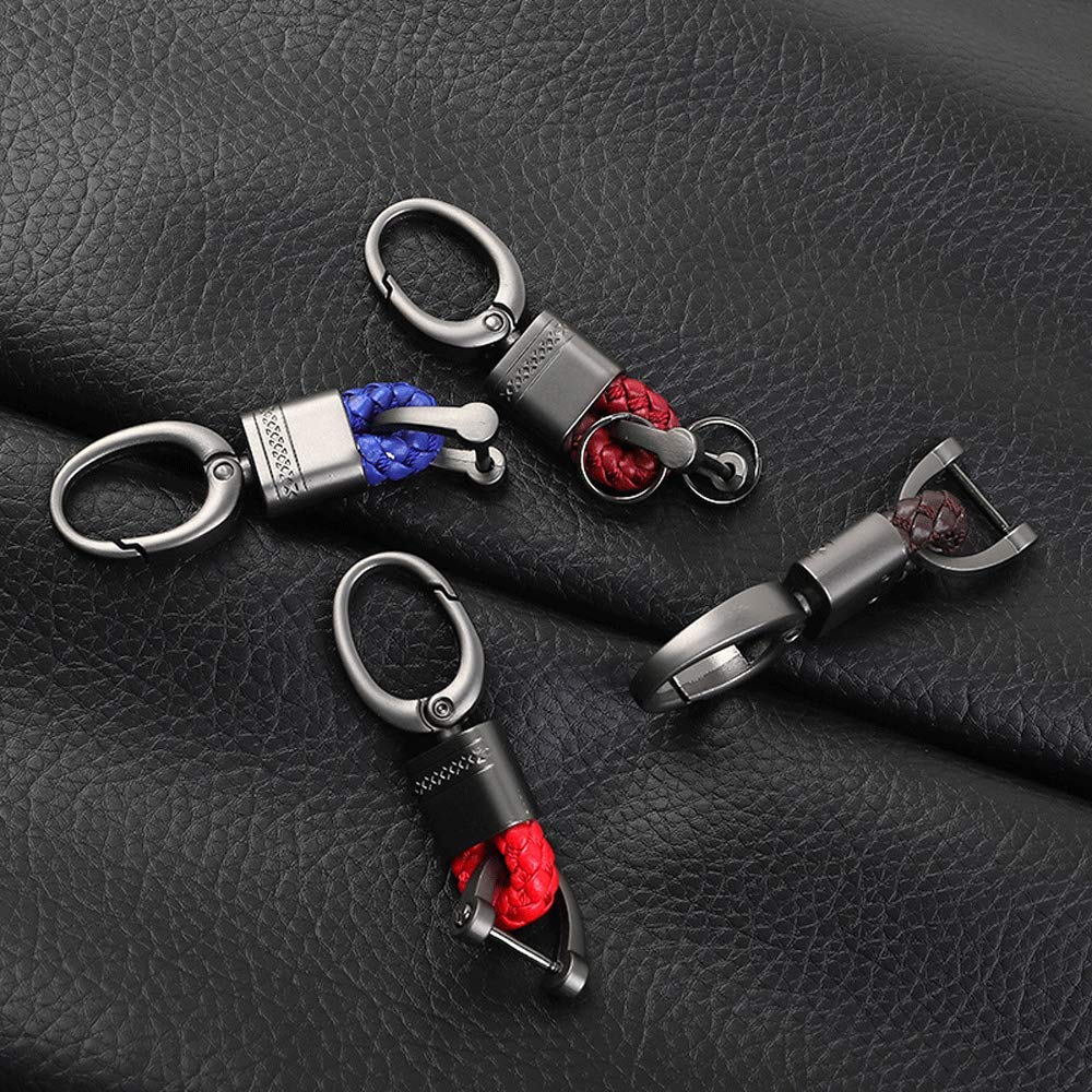 BOLLAER Genuine Leather Keychain for Car, Office & Home Keys - Braided Leather Key Ring Accessory Gift for Men & Women - Perfect for Everyday Use, Gifts & Organizing Keys
