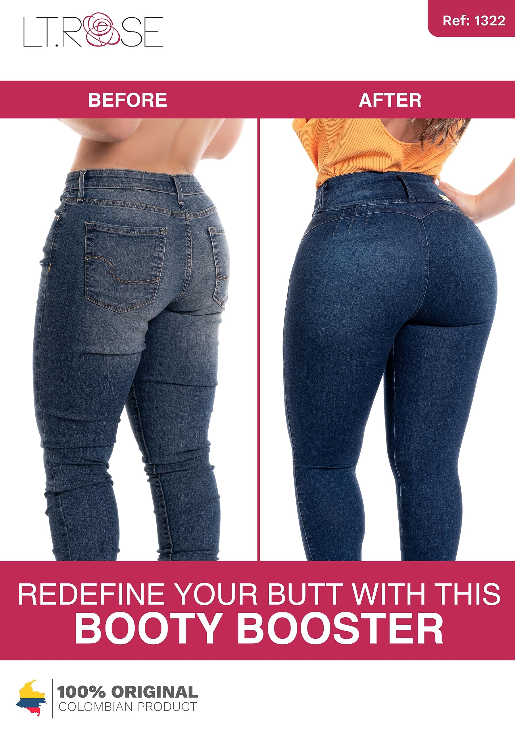 LT.ROSE Butt Lifting Jeans for Women - High Waisted Colombian Pants for Night Out