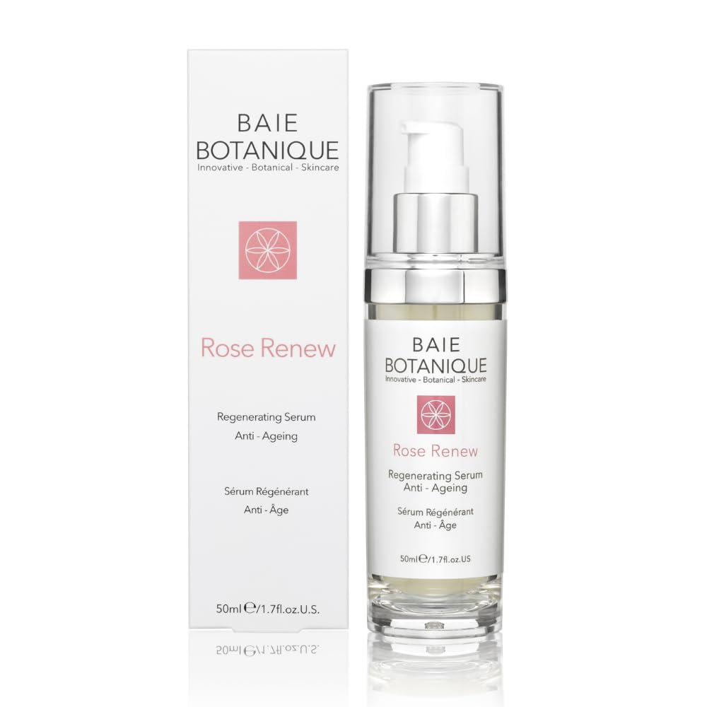 Baie Botanique Rose Renew Organic Face Serum with Rose Water & Rose Absolute – Natural, Vegan, Non-Toxic, Paraben-Free Anti-Aging Skincare (50ml) – Perfect for Dry, Sensitive & Mature Skin – Day & Night Hydration