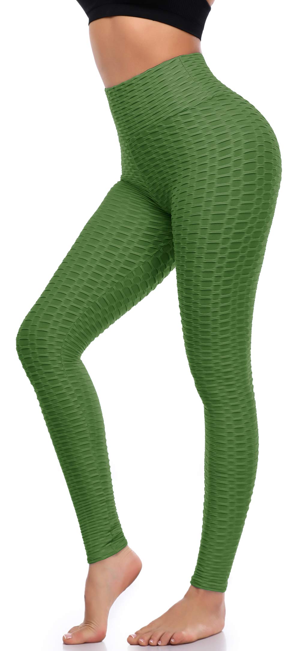 Vintage High Waist Yoga Pants for Women - Butt Lifting Workout Leggings, Seamless Textured Booty Tights - Perfect for Yoga, Gym, Running & Everyday Wear