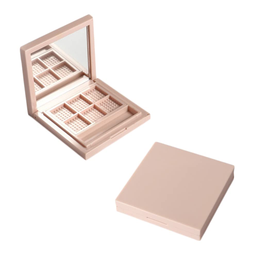 FOMIYES Refillable Blush Makeup Palette with Mirror & Brush - Empty Lipstick, Eyeshadow, Lip Balm Storage Box - Portable Travel Cosmetic Organizer for Makeup Artists & Beauty Enthusiasts