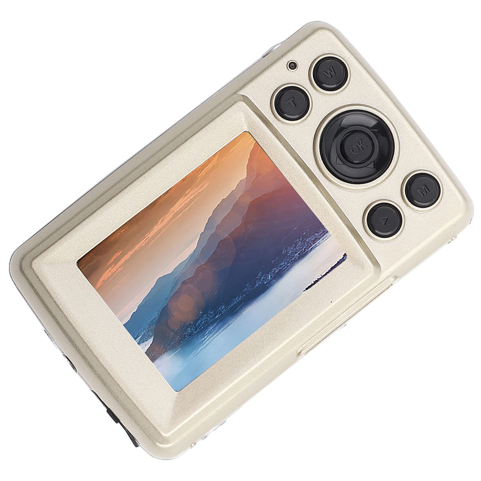**16X Zoom HD Digital Camera - Compact & Lightweight Portable Video Camera with Home Sensor for Travel, Vlogging & Photography (Gold)**
