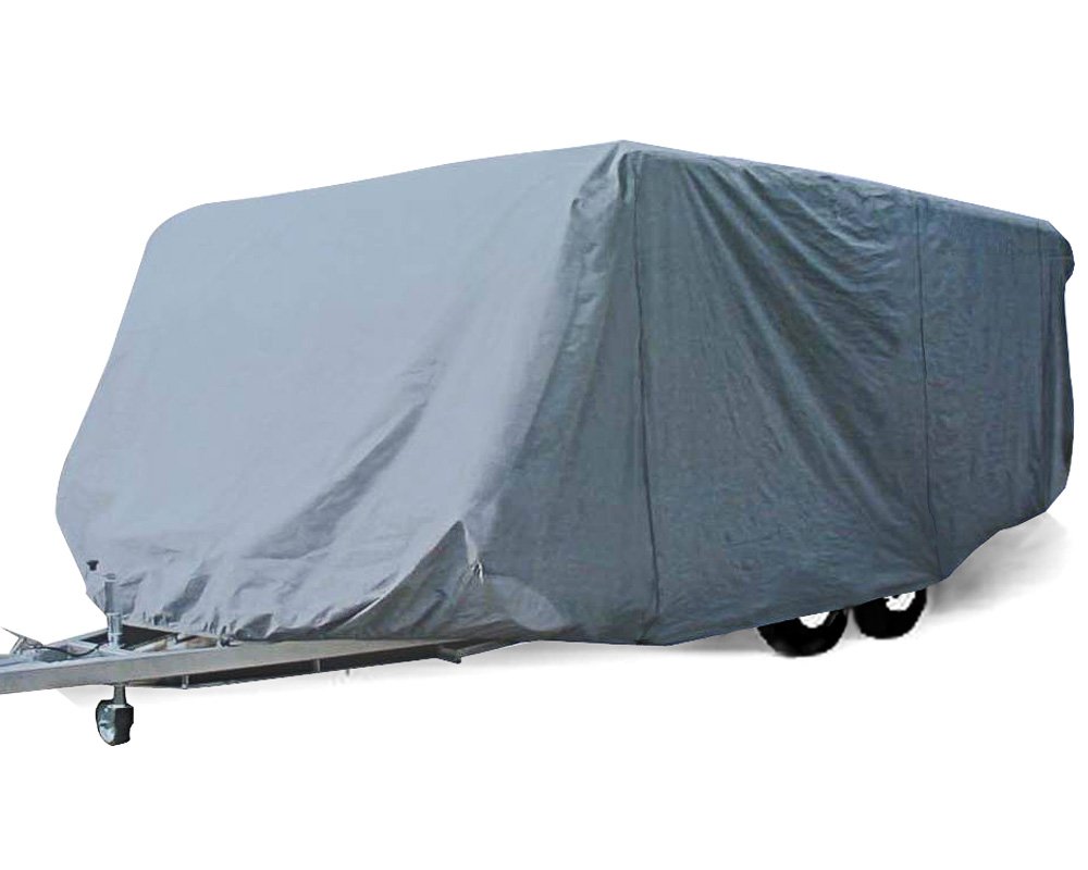 SavvyCraft Waterproof & UV-Resistant Travel Trailer Cover - Breathable RV Camper Cover for 14-16 ft Trailers - Perfect for Outdoor Storage & Winter Protection