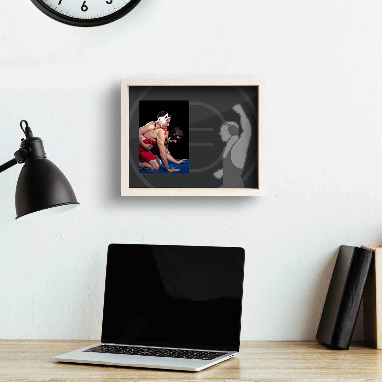 ChalkTalkSPORTS Wrestling Premier Frame - Wrestler Silhouette Picture Frame for Sports Memorabilia Display | Perfect for Wrestling Room Decor, Gym Wall Art & Athlete Gift