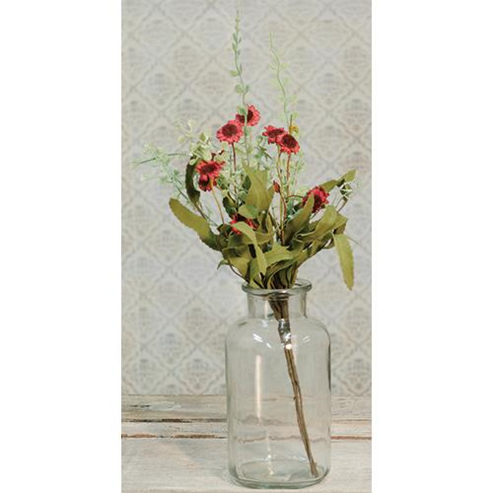 Burgundy Bird's Eye Daisy Bush - 18 Inch Artificial Flower for Home Decor, Wedding Centerpieces, and Outdoor Garden Arrangements