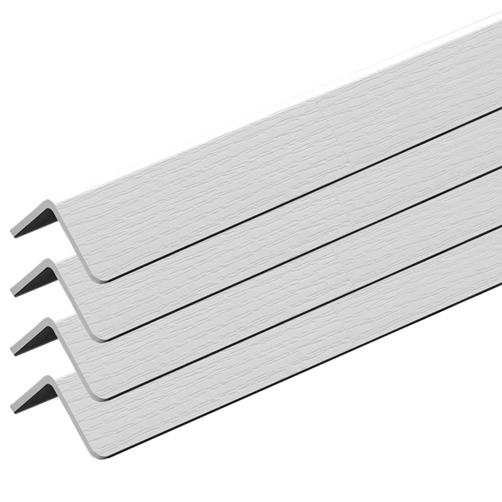 4-Pack PVC Wall Corner Guards & Edge Protectors - Self-Adhesive L-Shaped Molding Strips (48
