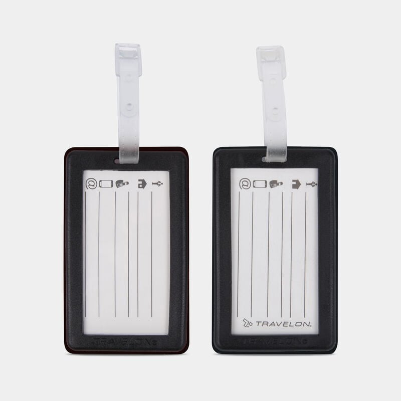Travelon Set of 2 Durable Luggage Tags with ID Window - Waterproof & TSA Approved for Airplane Travel, Cruise Vacations & Business Trips