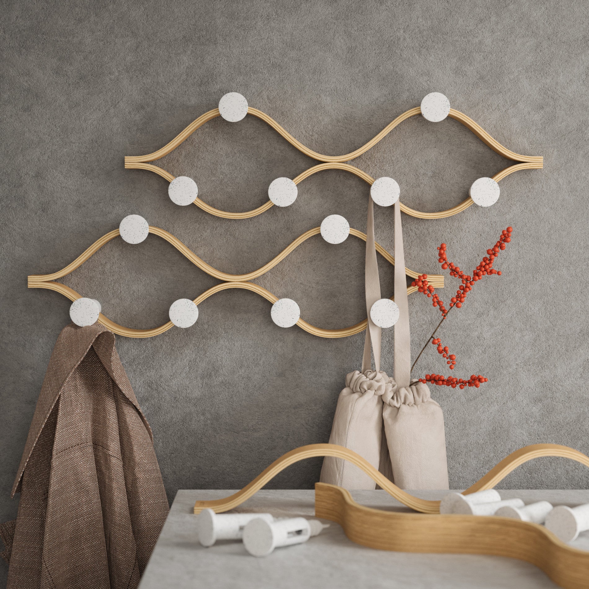 Montage 6 Wall Hook - Heavy Duty Stainless Steel Hooks for Hanging Coats, Hats & Keys - Perfect for Entryway, Garage & Bathroom Organization