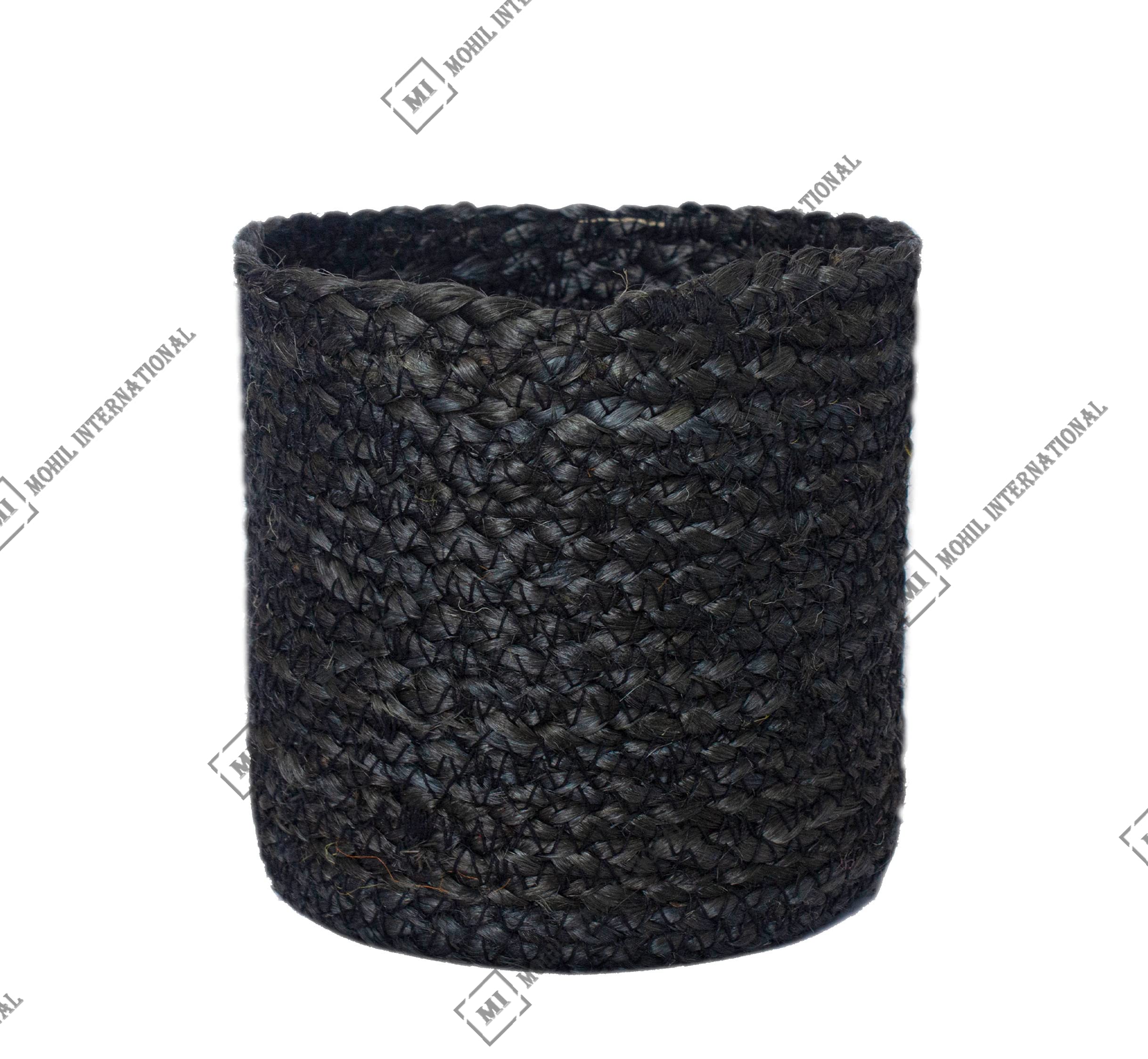 Eco-Friendly Jute Crochet Planter Basket - 6x6 Inch Black Decorative Storage Organizer for Home & Office | Perfect for Indoor Plants, Bedroom Organization, and Stackable Storage Solutions